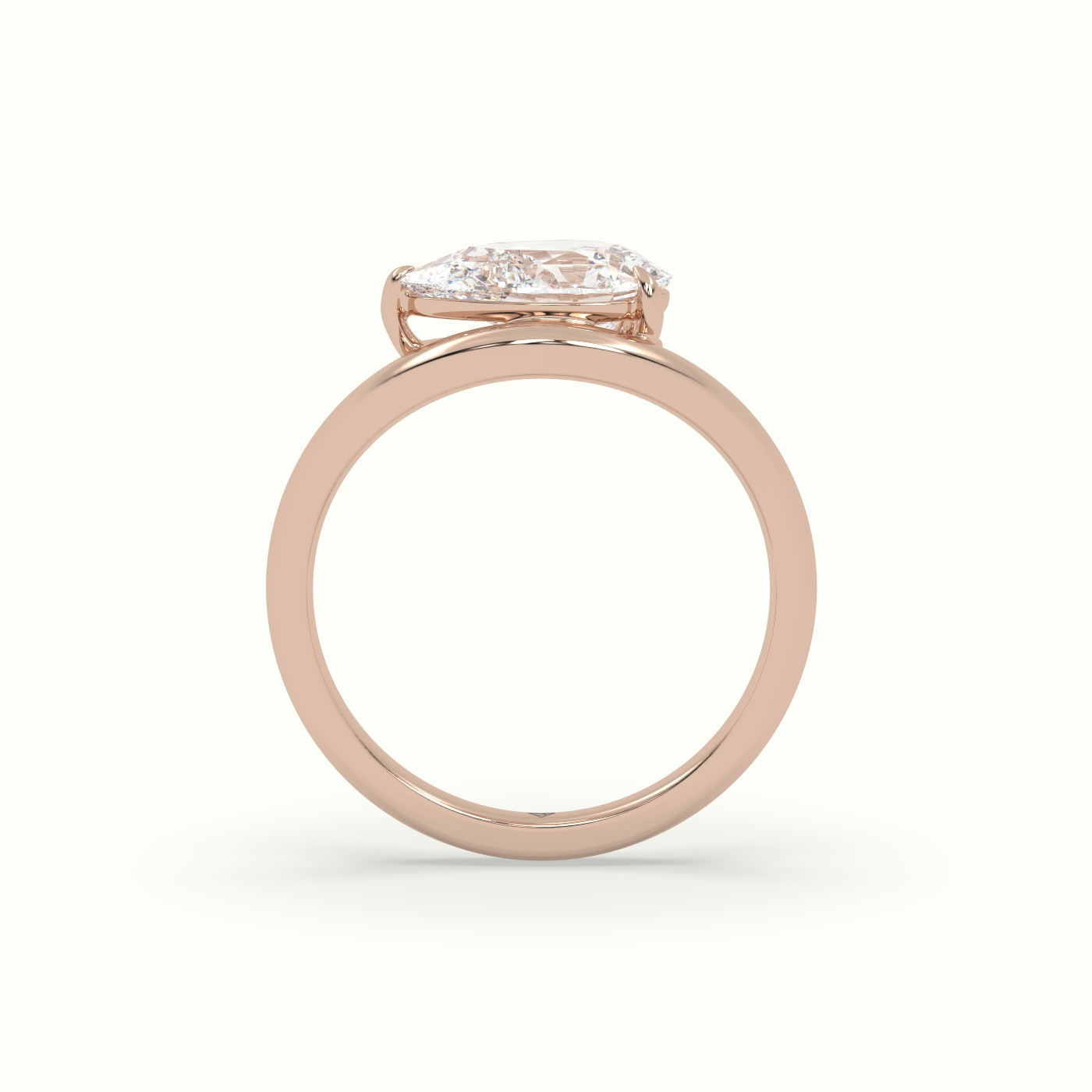 10k rose gold pear diamond solitaire ring Photos & images