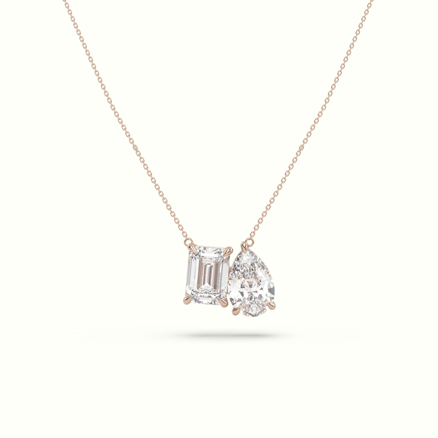 18k rosetoi et moi diamond pendant necklace