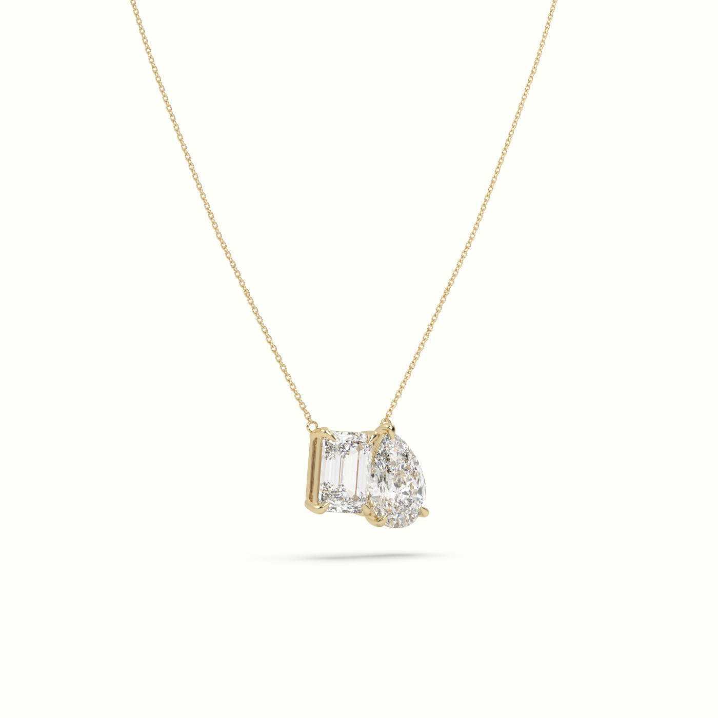 18k yellow toi et moi diamond pendant necklace Photos & images