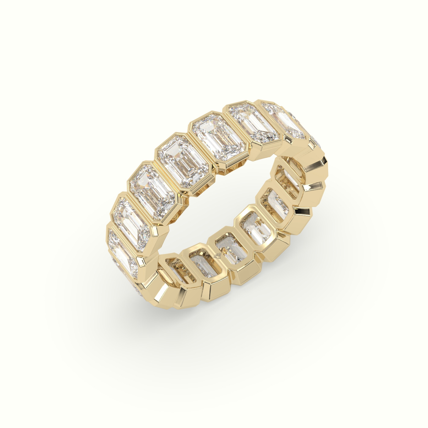 18k yellow gold diamond eternity wedding ring Photos & images