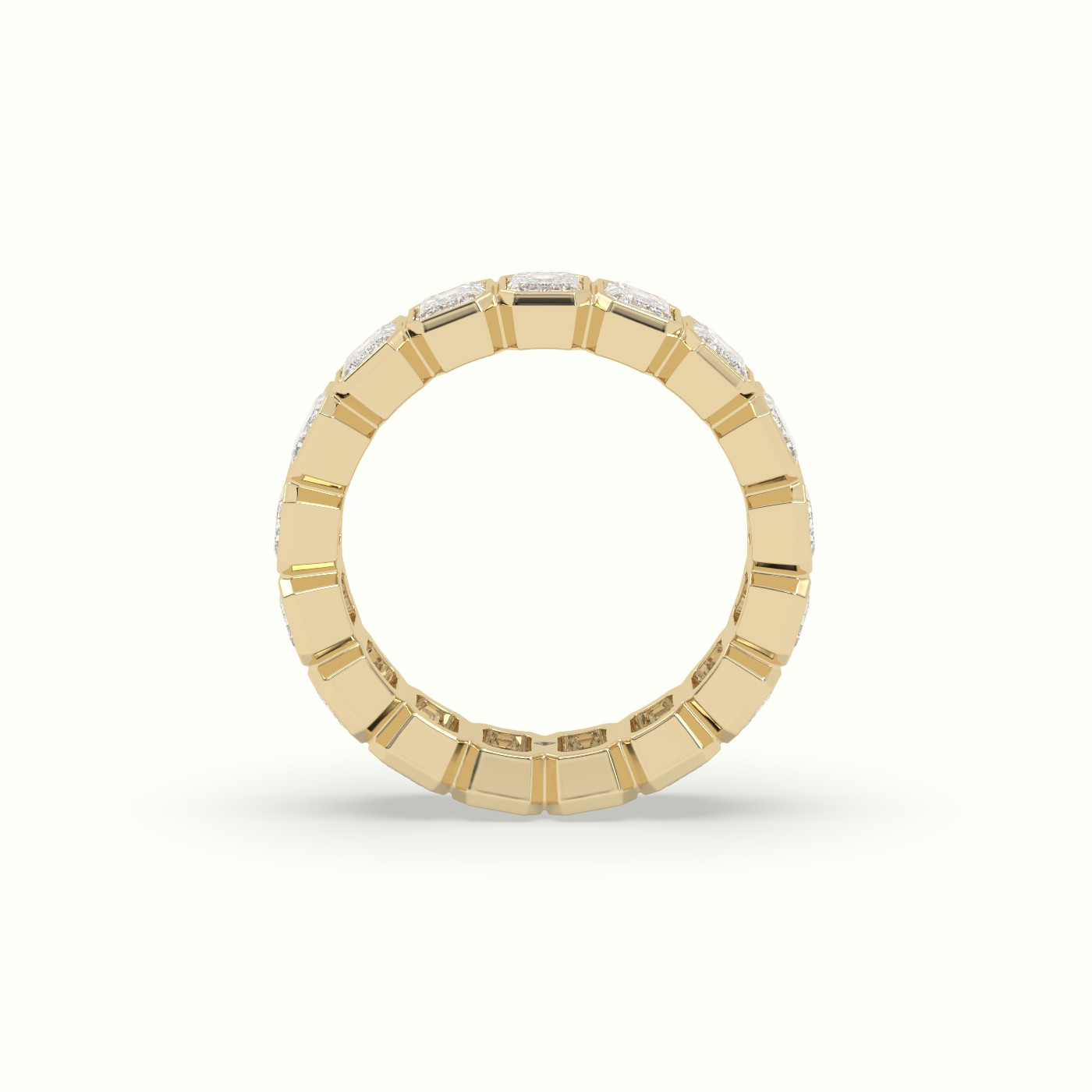 18k yellow gold diamond eternity wedding ring Photos & images