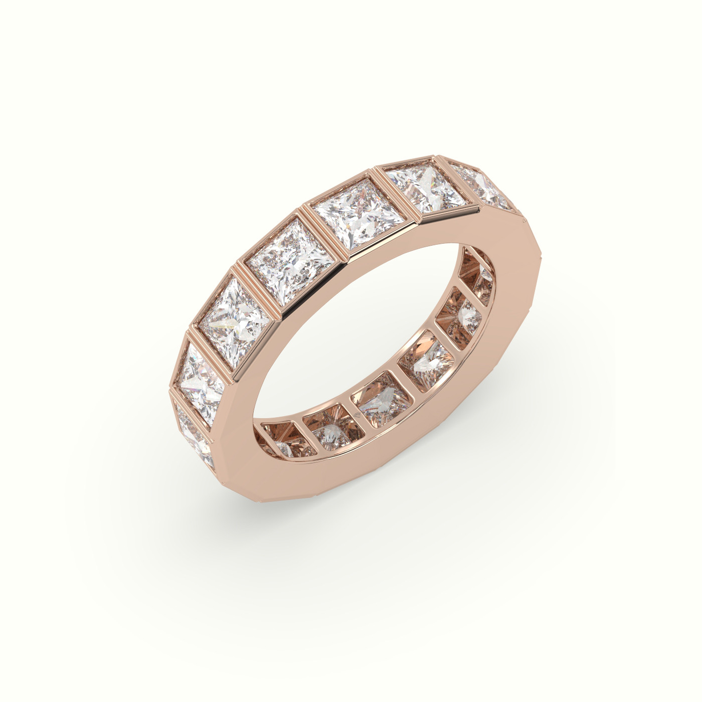 18k rose gold diamond eternity wedding ring Photos & images