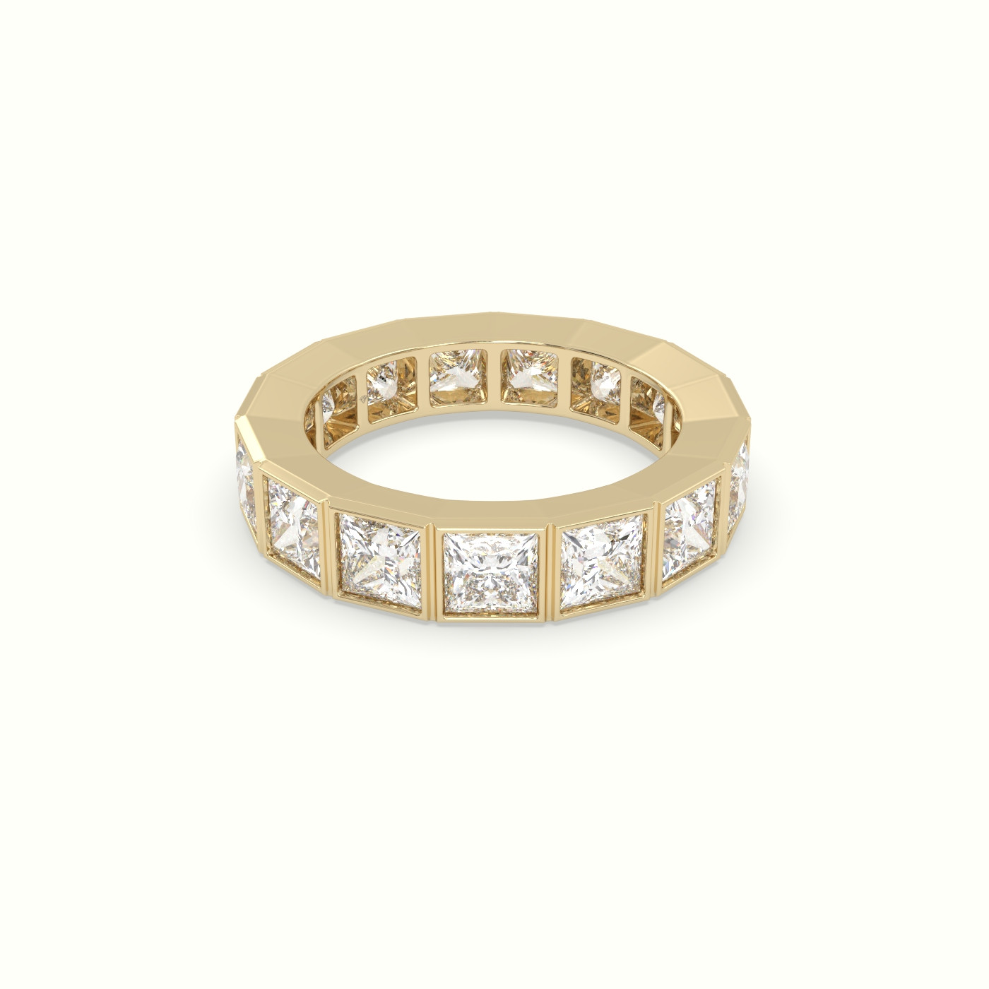 18k yellow gold diamond eternity wedding ring Photos & images