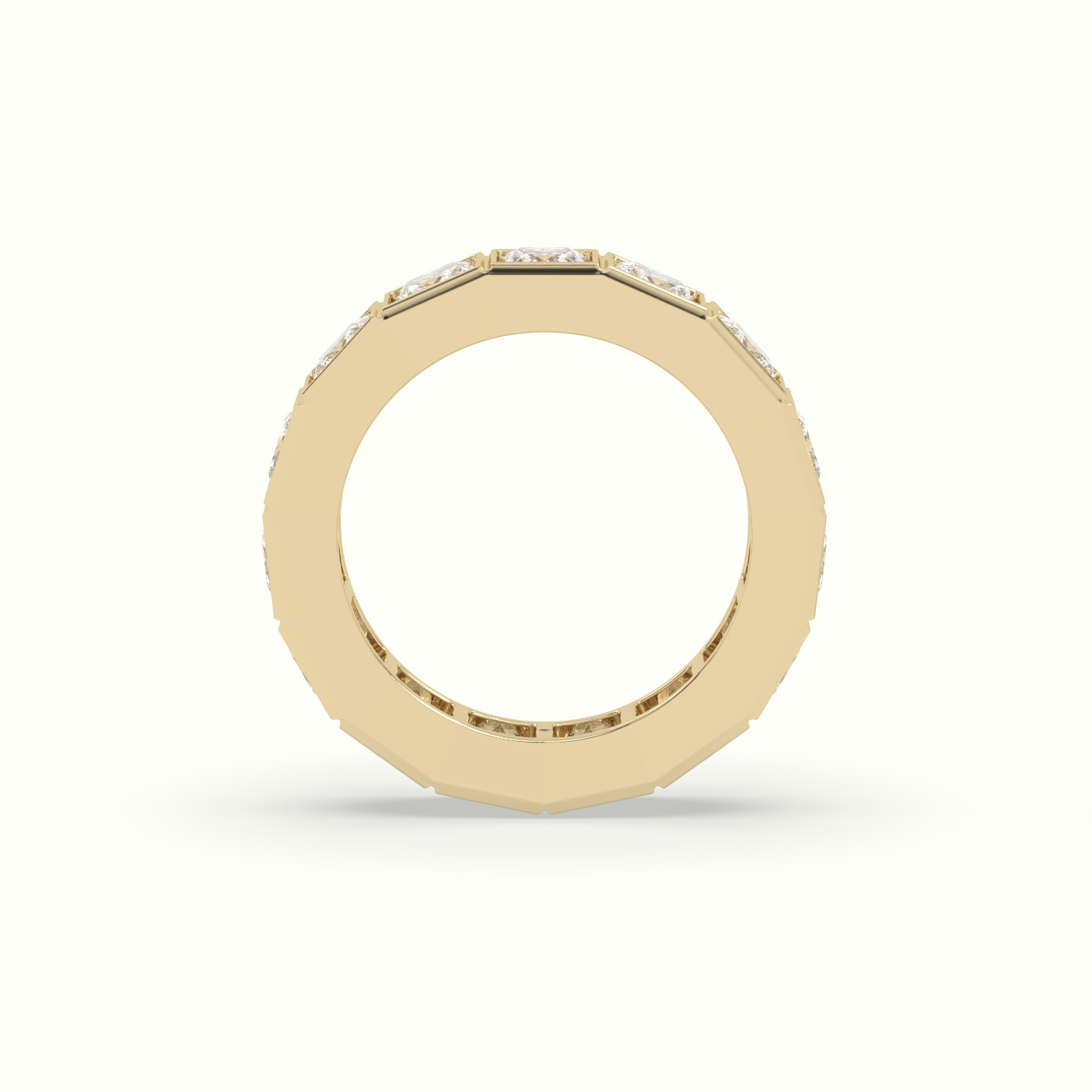 18k yellow gold diamond eternity wedding ring Photos & images