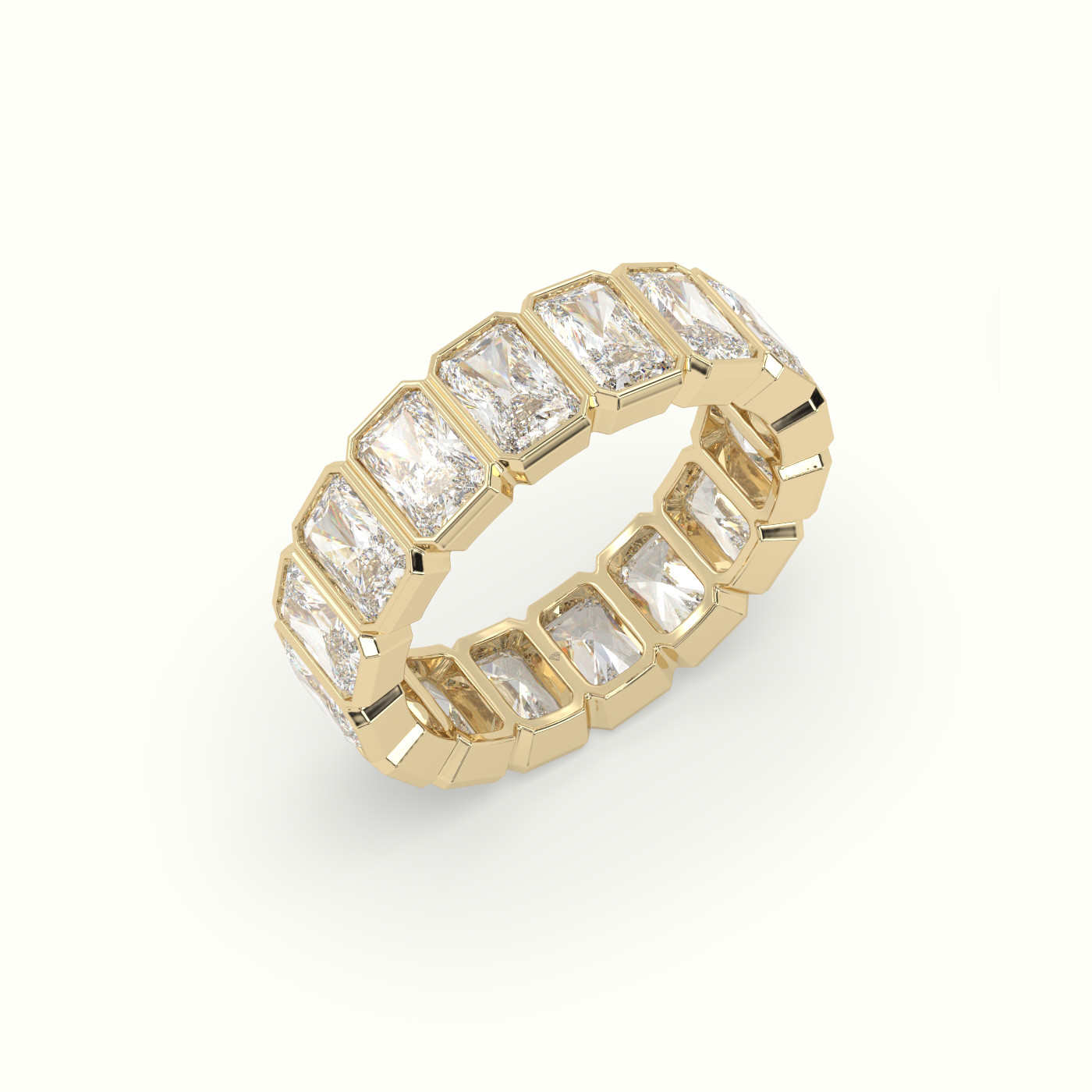 18k yellow gold diamond eternity wedding ring Photos & images