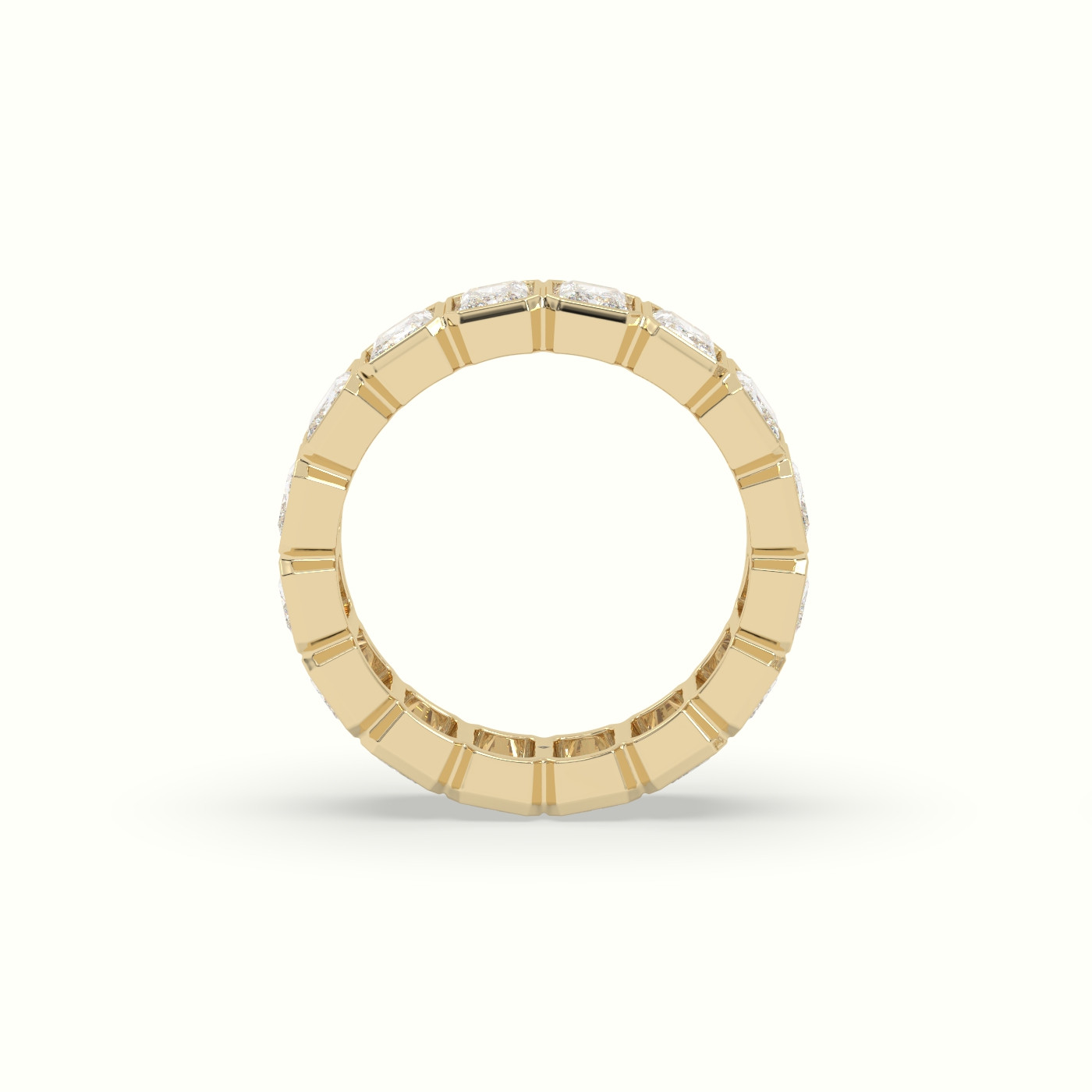 18k yellow gold diamond eternity wedding ring Photos & images