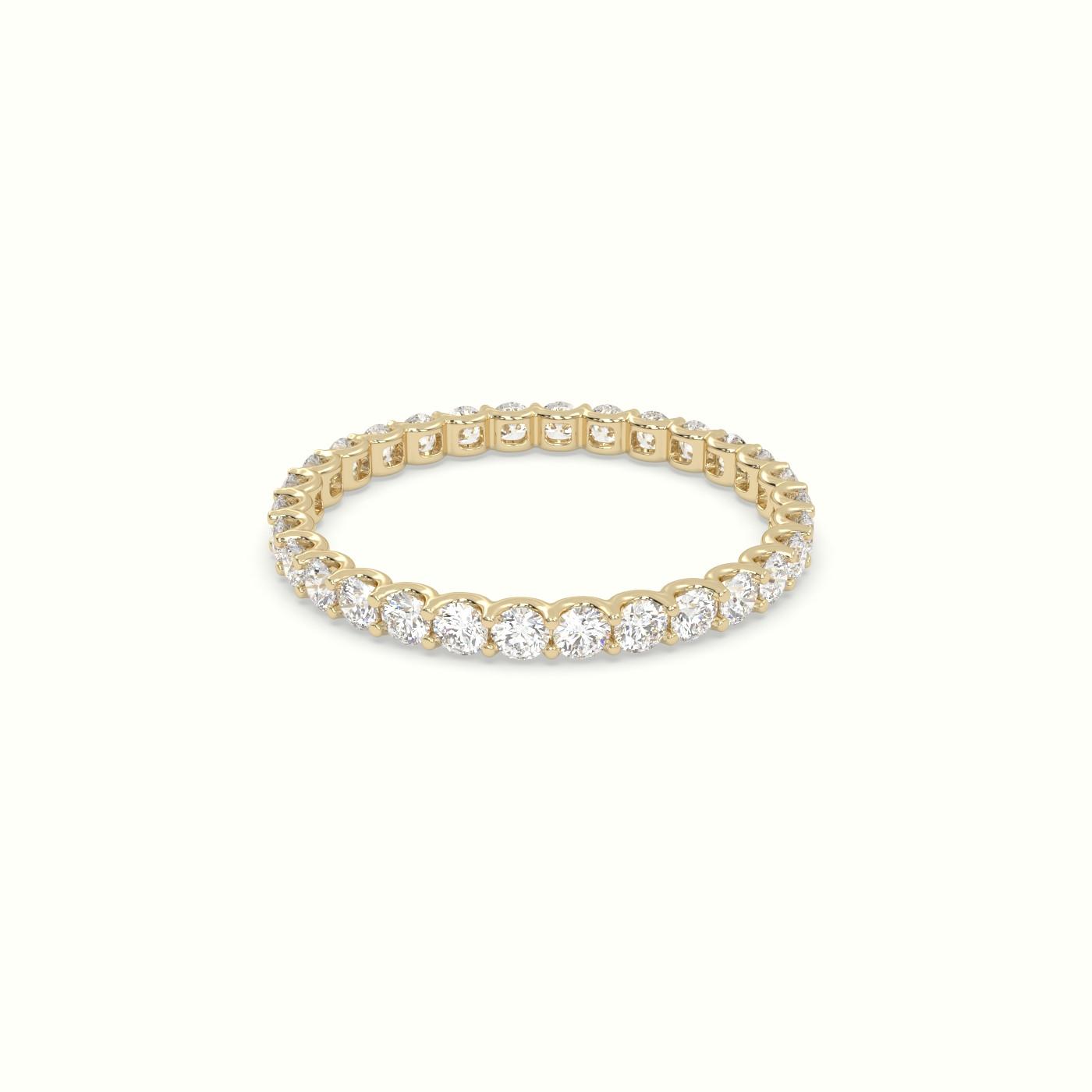 18k yellow gold diamond eternity wedding ring Photos & images