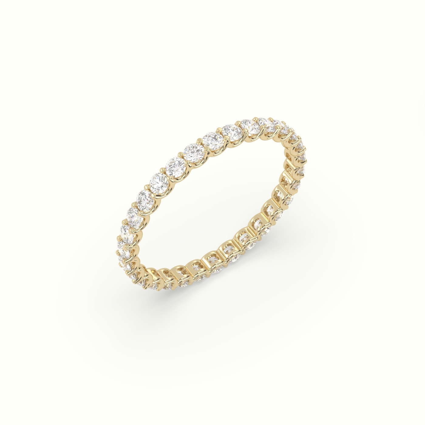 18k yellow gold diamond eternity wedding ring Photos & images