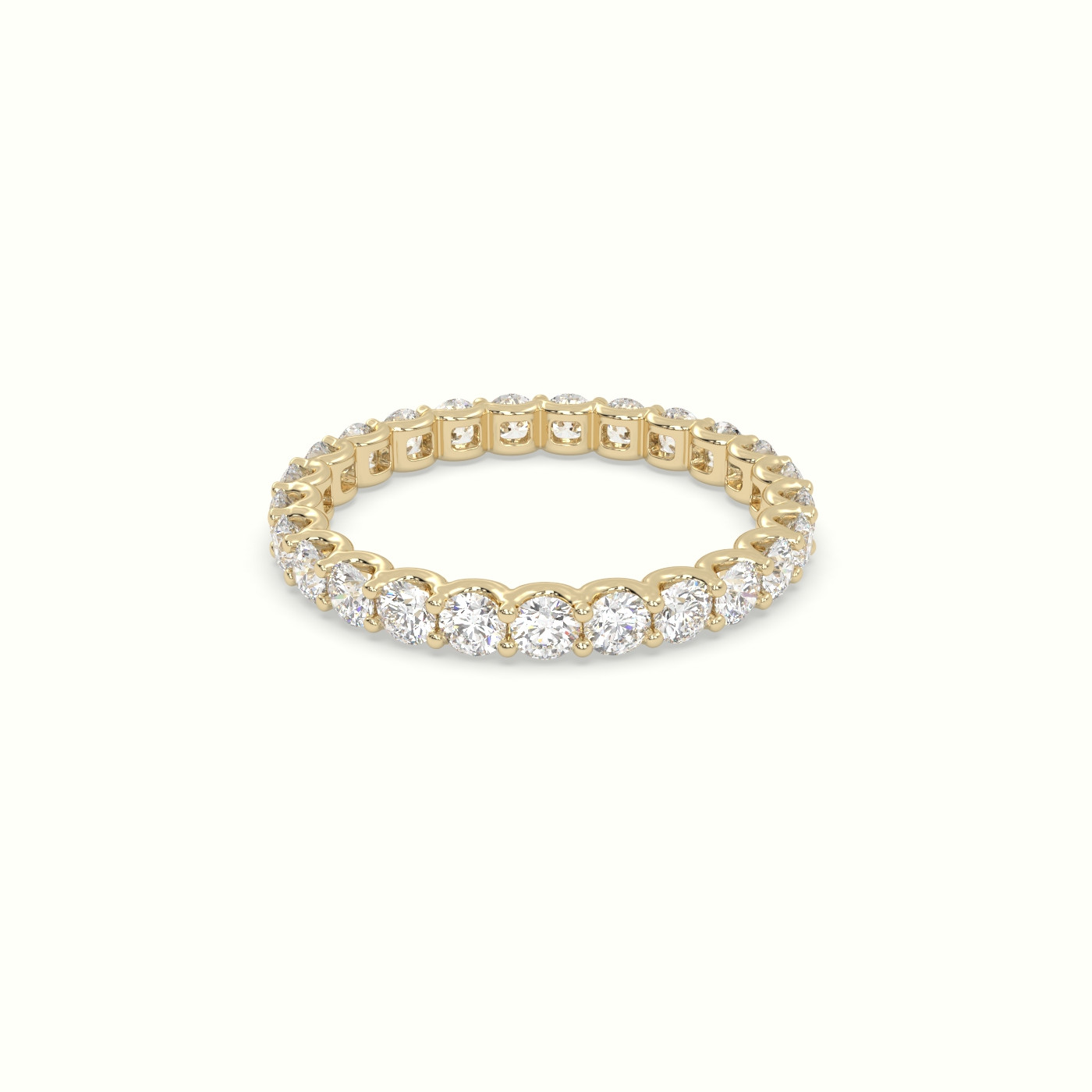 18k yellow gold diamond eternity wedding ring Photos & images