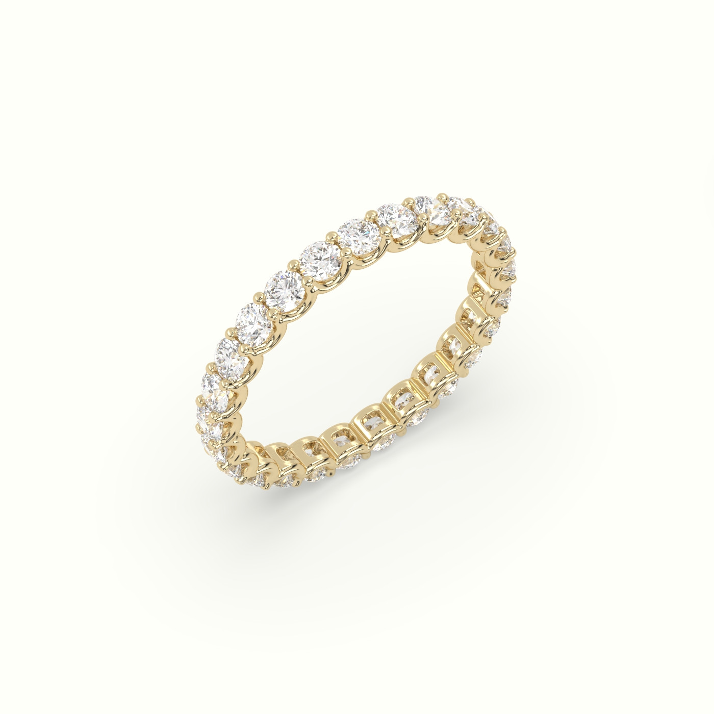 18k yellow gold diamond eternity wedding ring Photos & images