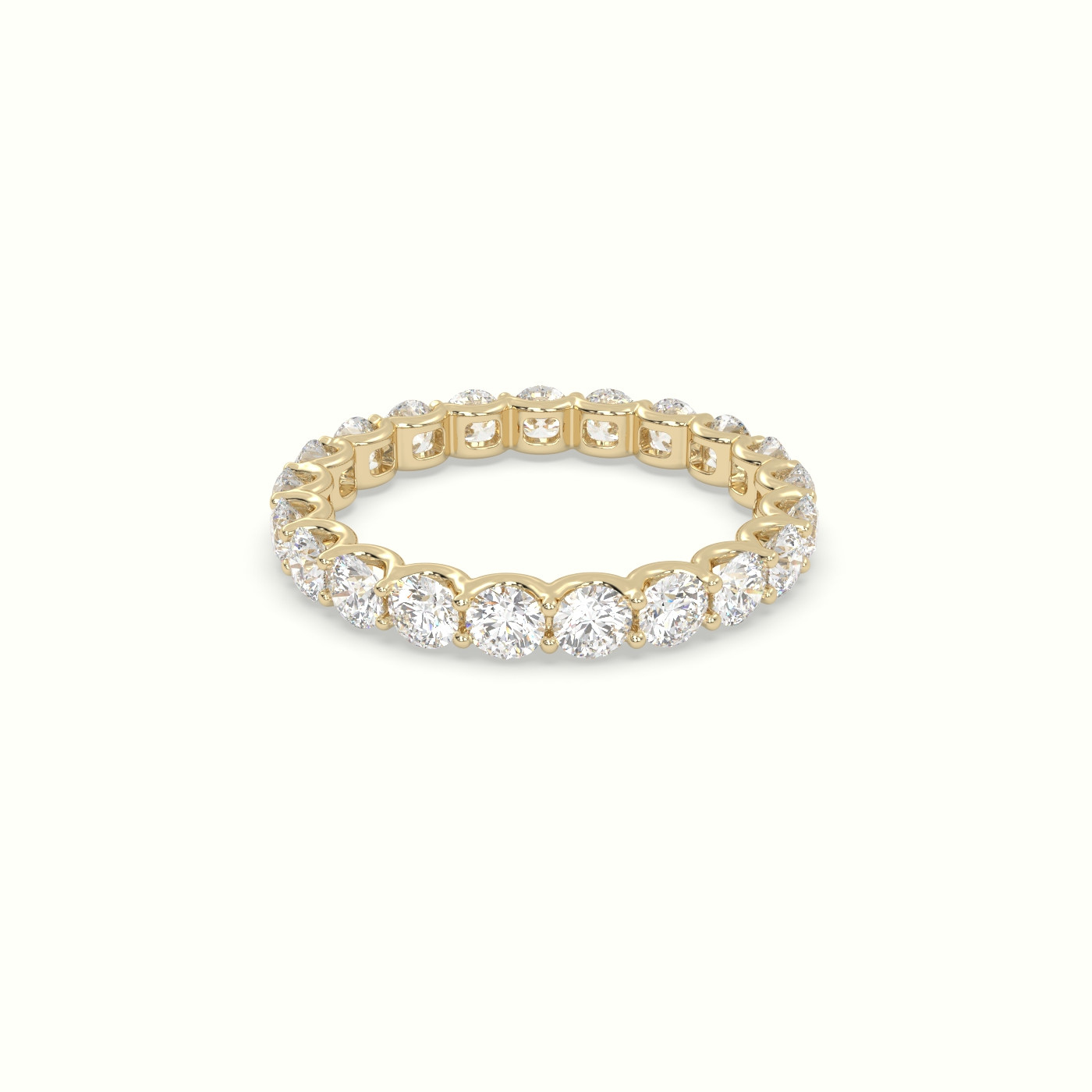 18k yellow gold diamond eternity wedding ring Photos & images