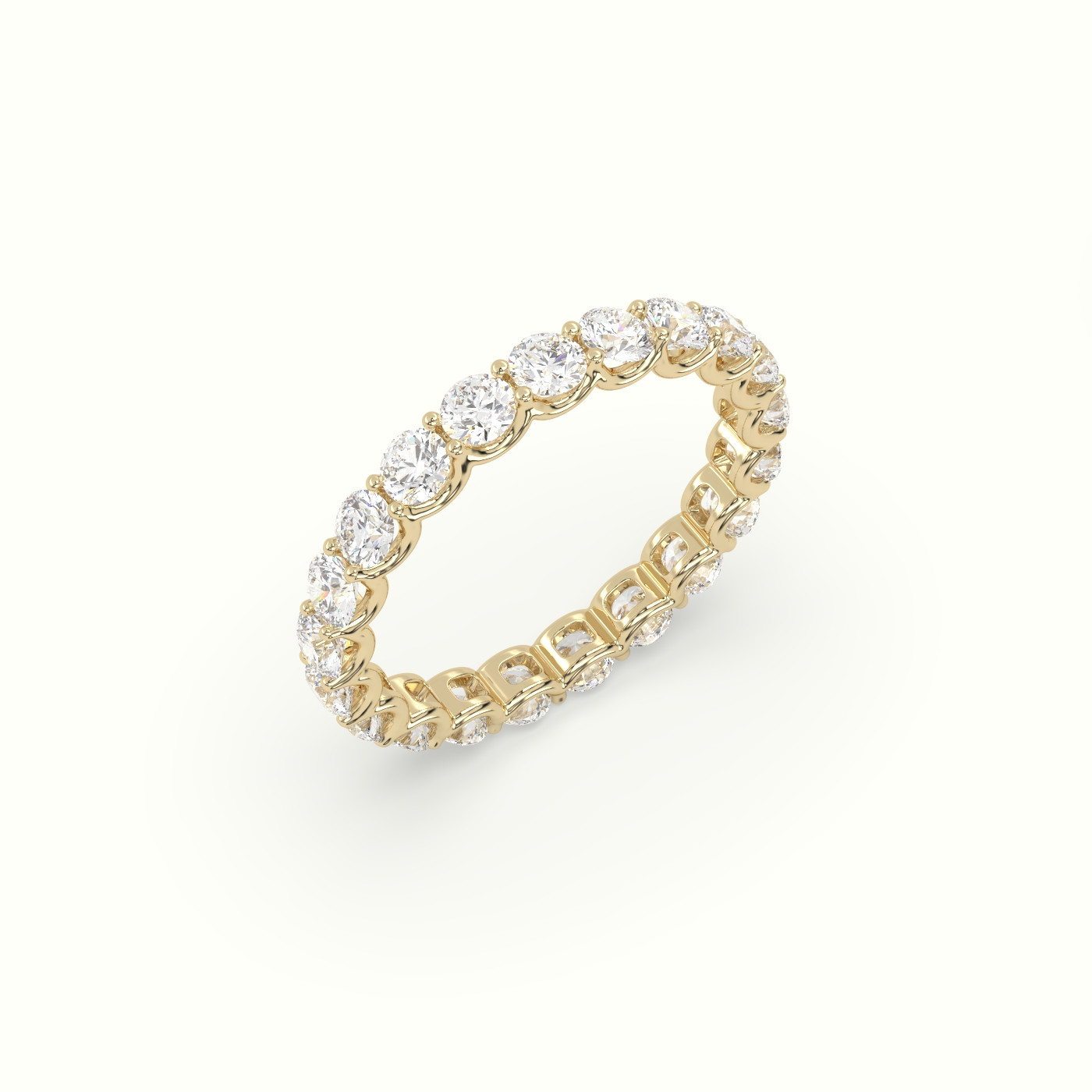 18k yellow gold diamond eternity wedding ring Photos & images