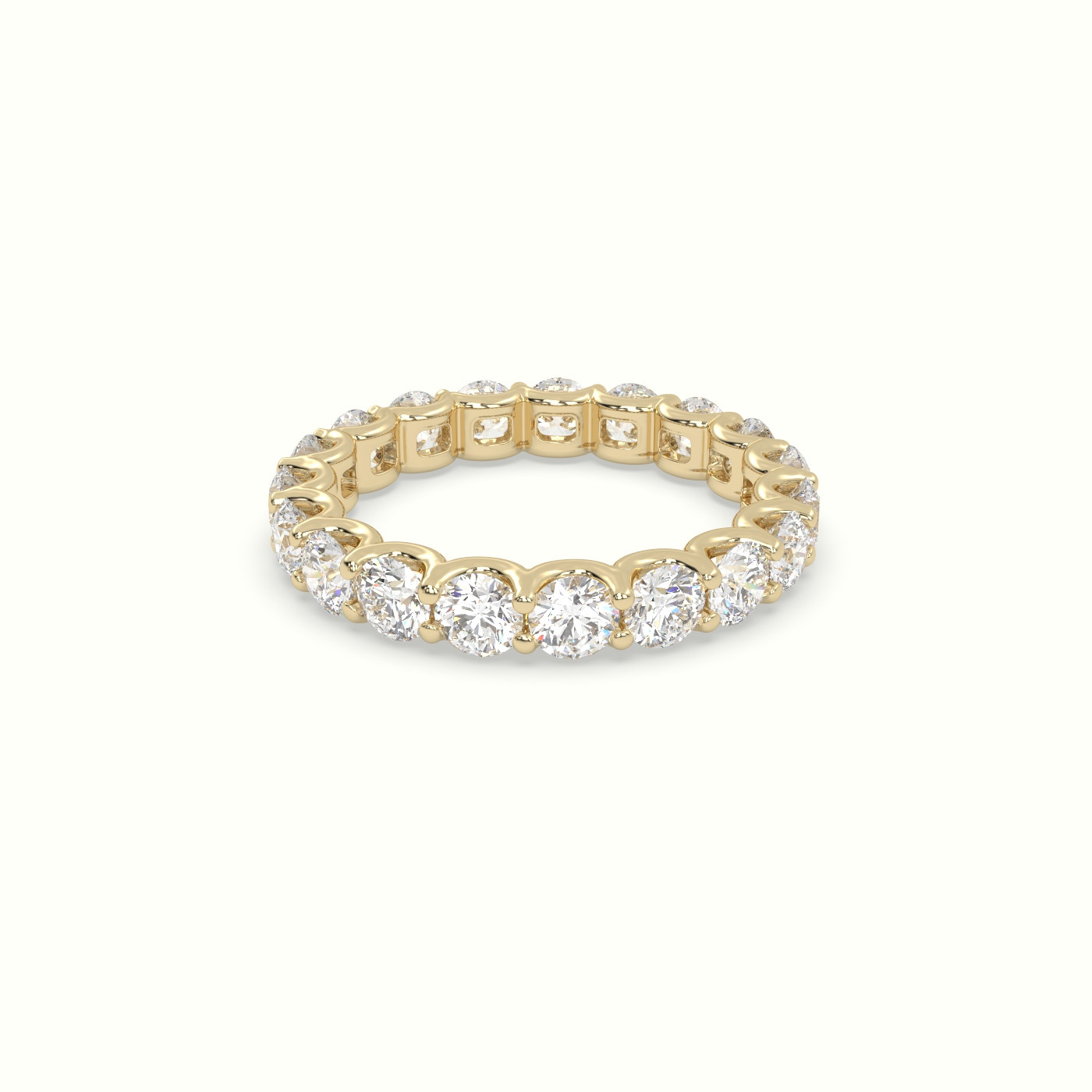 18k yellow gold diamond eternity wedding ring Photos & images