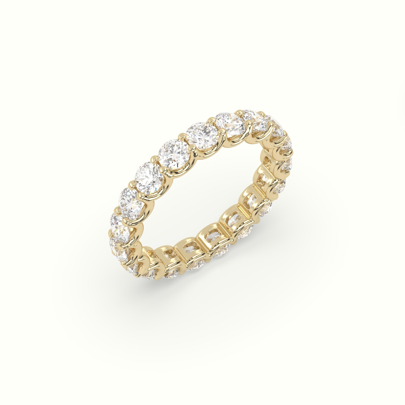 18k yellow gold diamond eternity wedding ring Photos & images