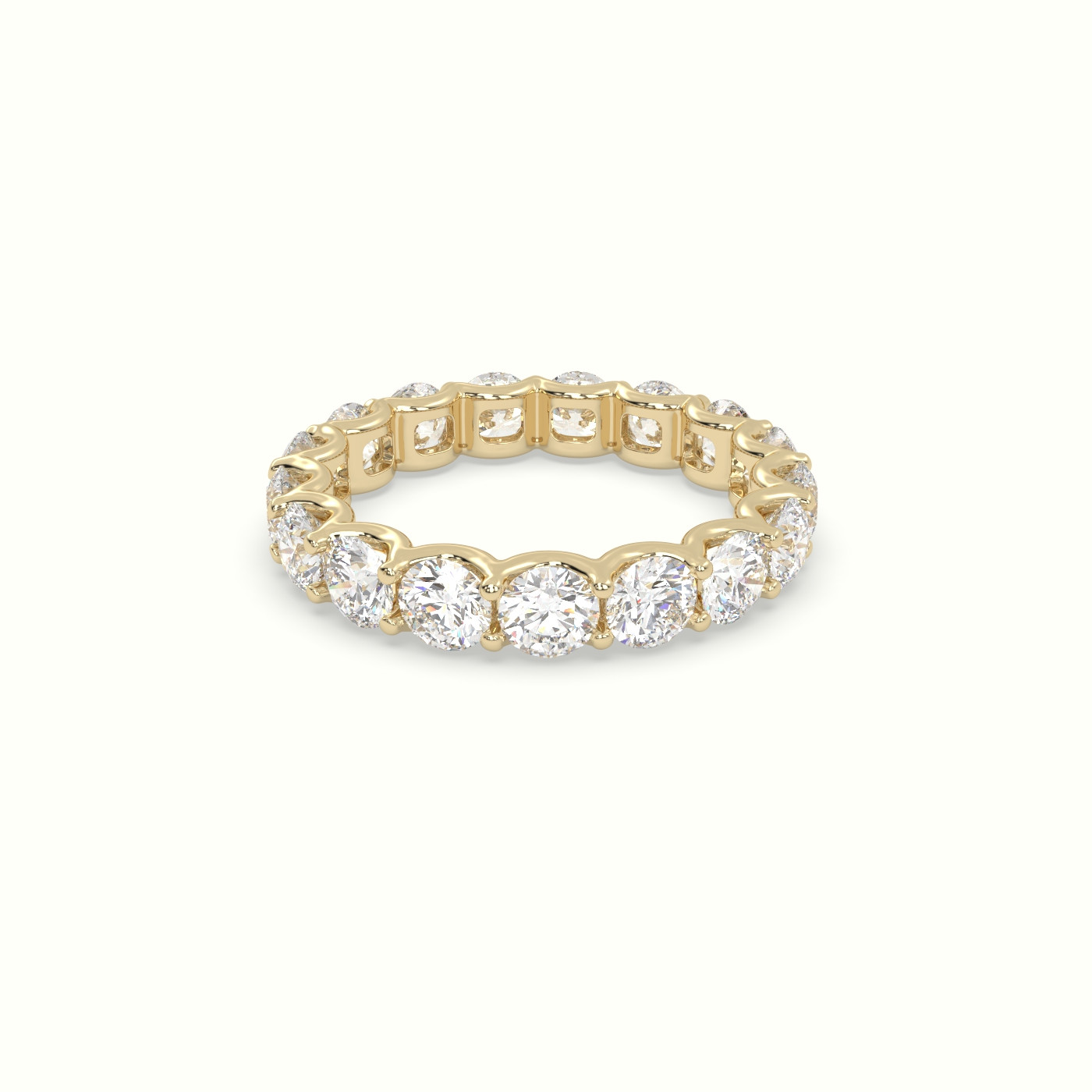18k yellow gold diamond eternity wedding ring Photos & images