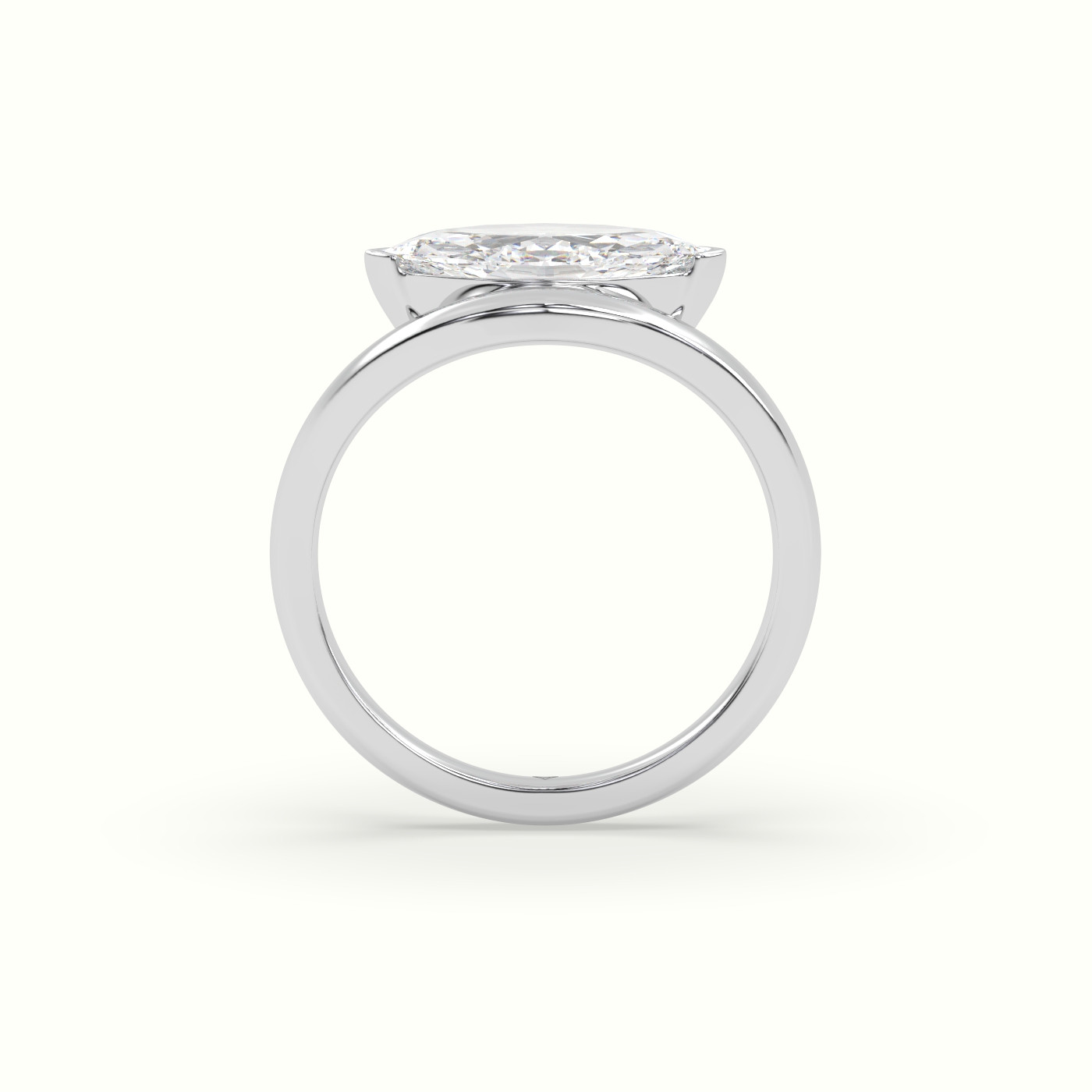 10k white gold marquise diamond solitaire bypass ring Photos & images