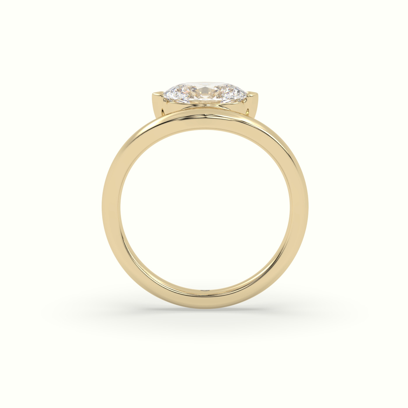 10k yellow gold oval diamond solitaire bypass ring Photos & images