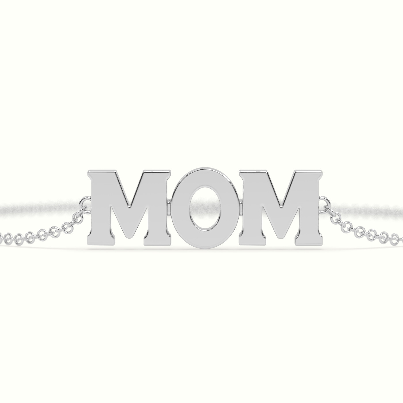 18k white gold mom bracelet