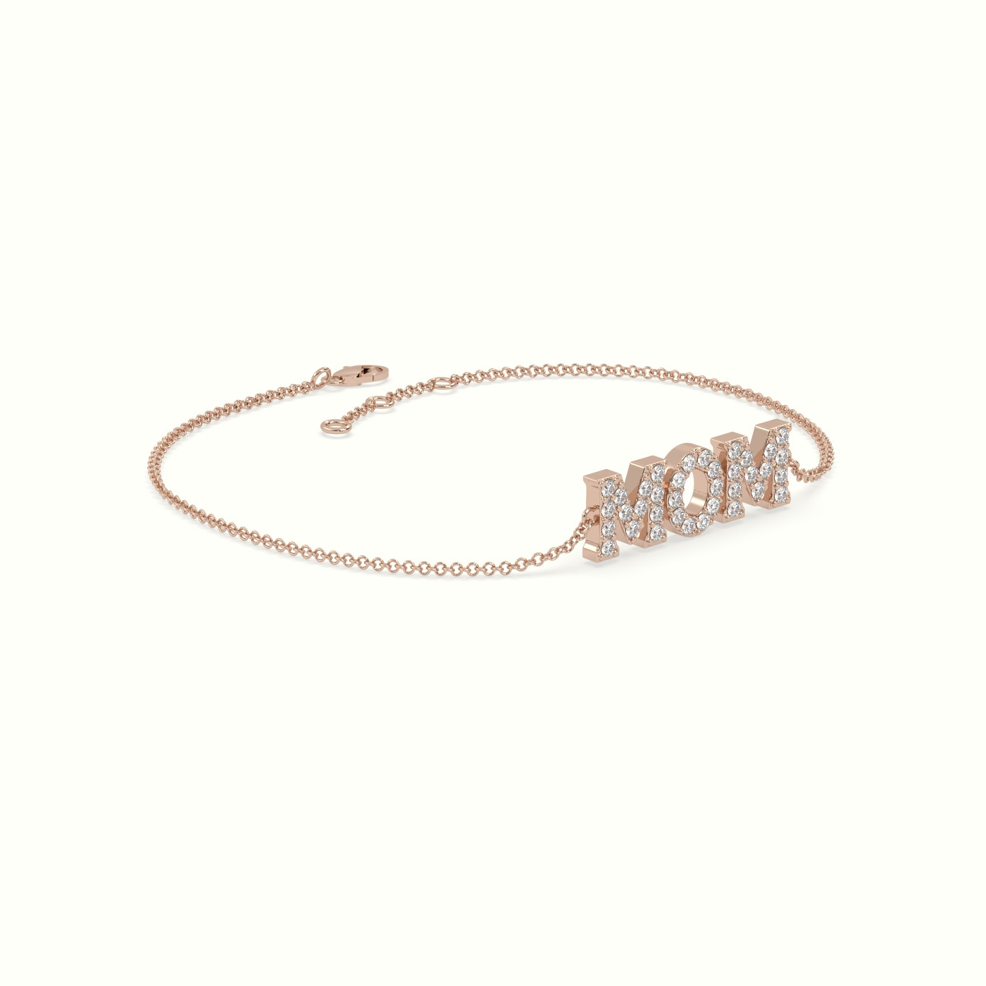 18k rose gold diamond mom bracelet Photos & images