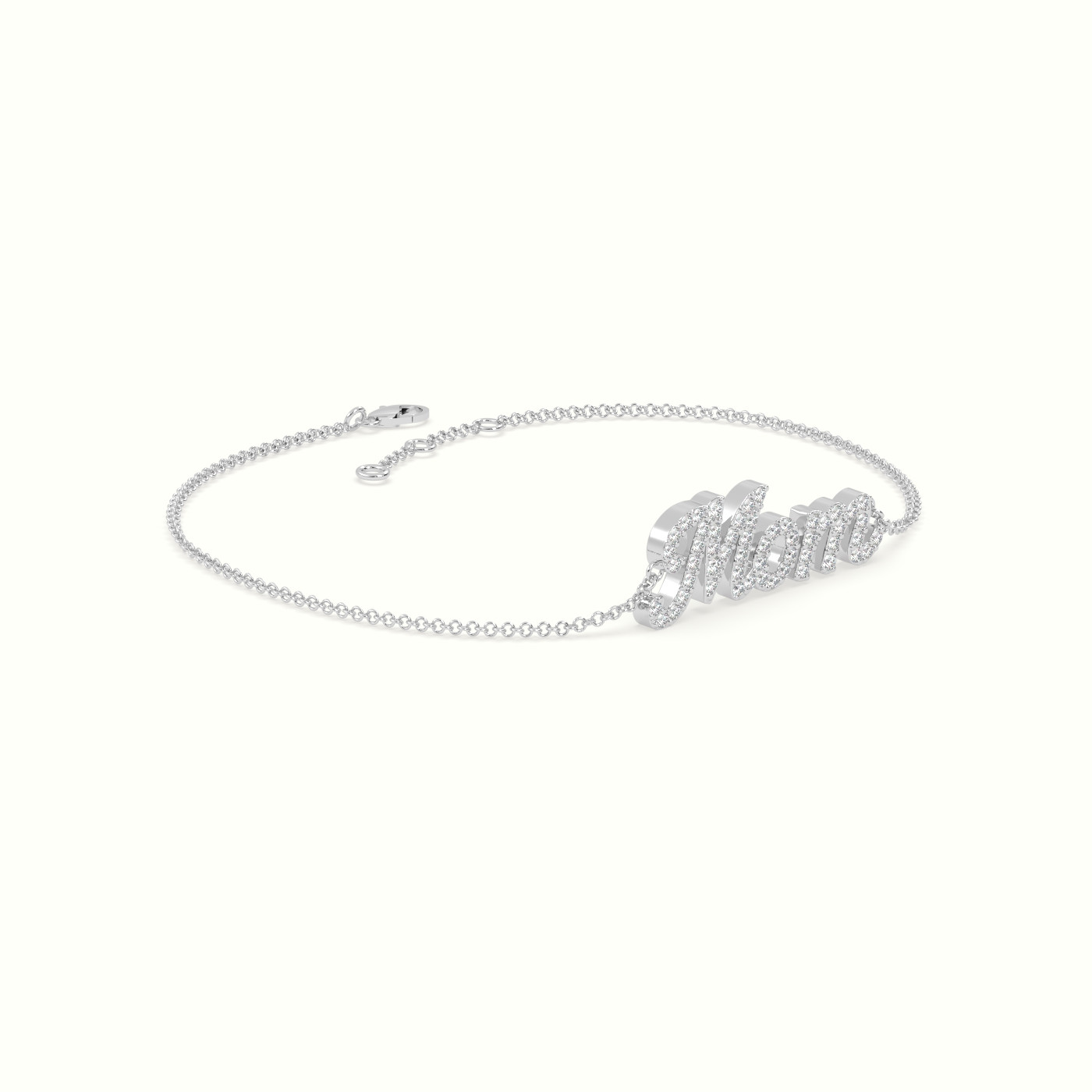 18k white gold diamond mom bracelet Photos & images
