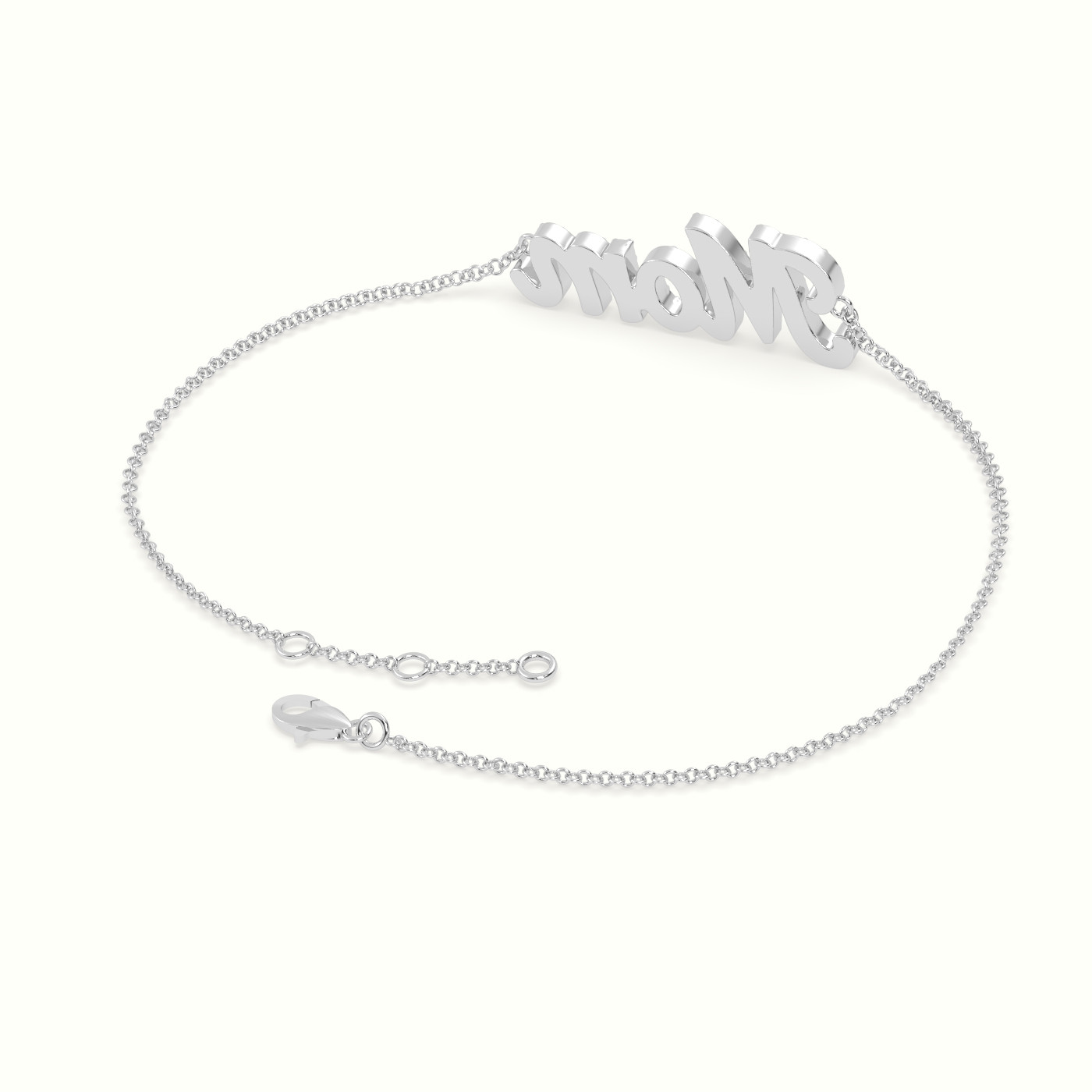18k white gold diamond mom bracelet Photos & images