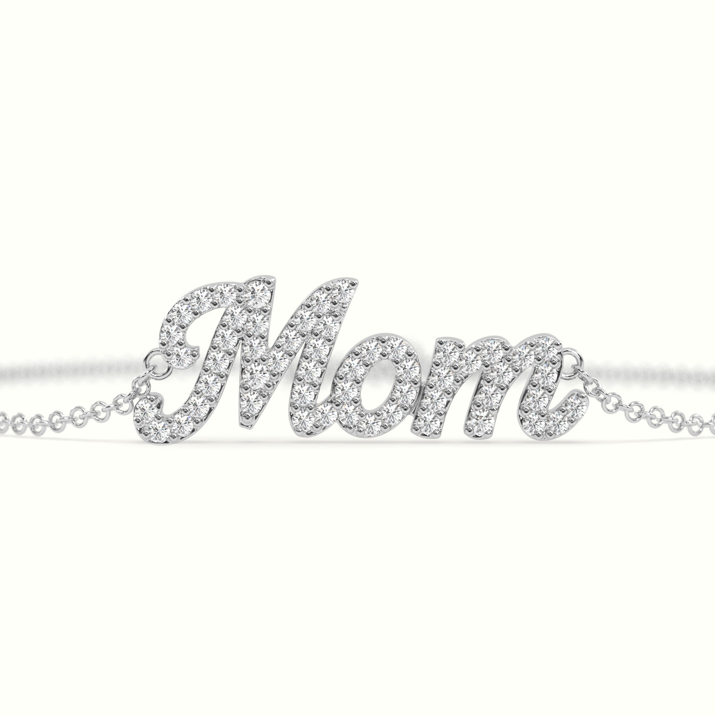 18k white gold diamond mom bracelet Photos & images