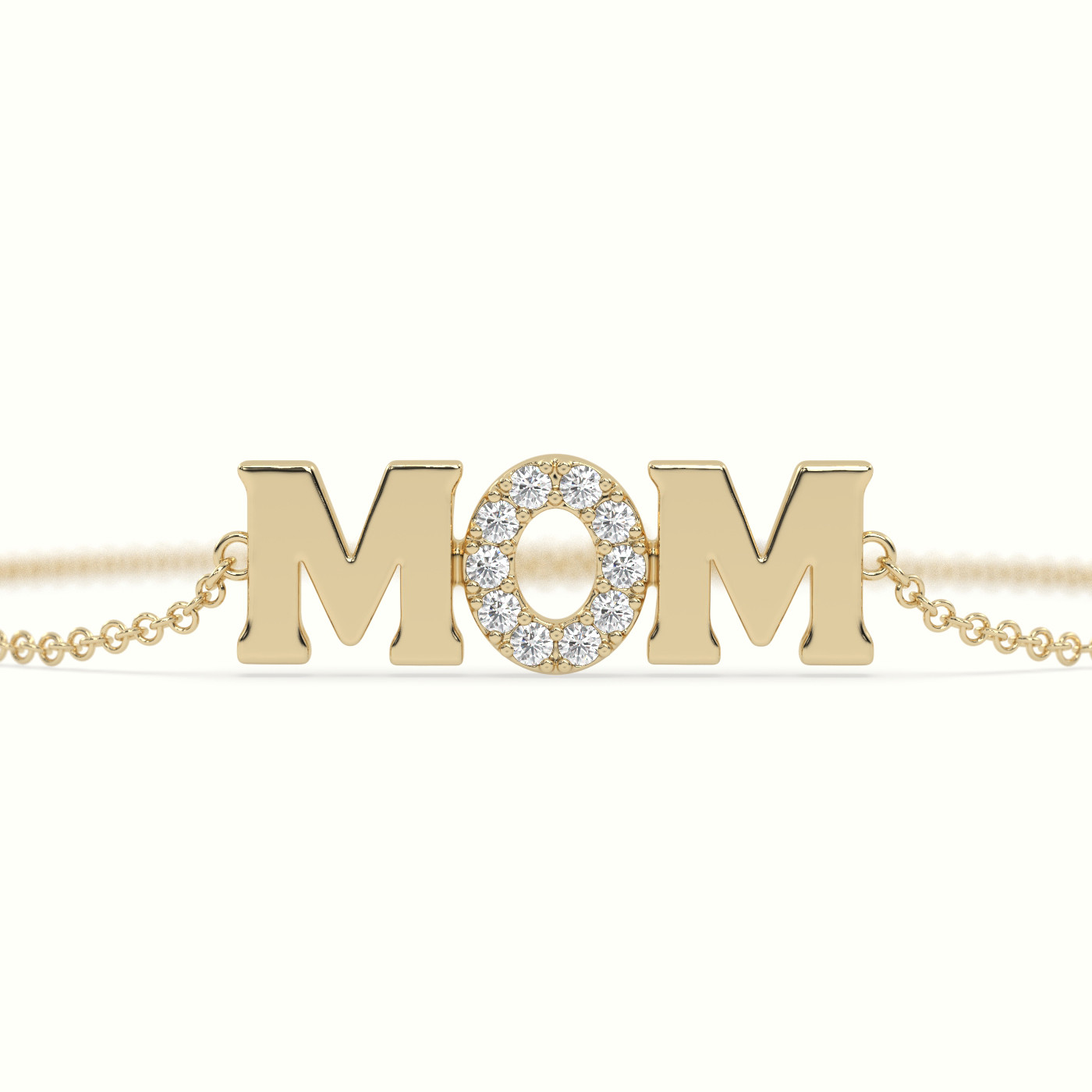 18k yellow gold mom diamond bracelet Photos & images