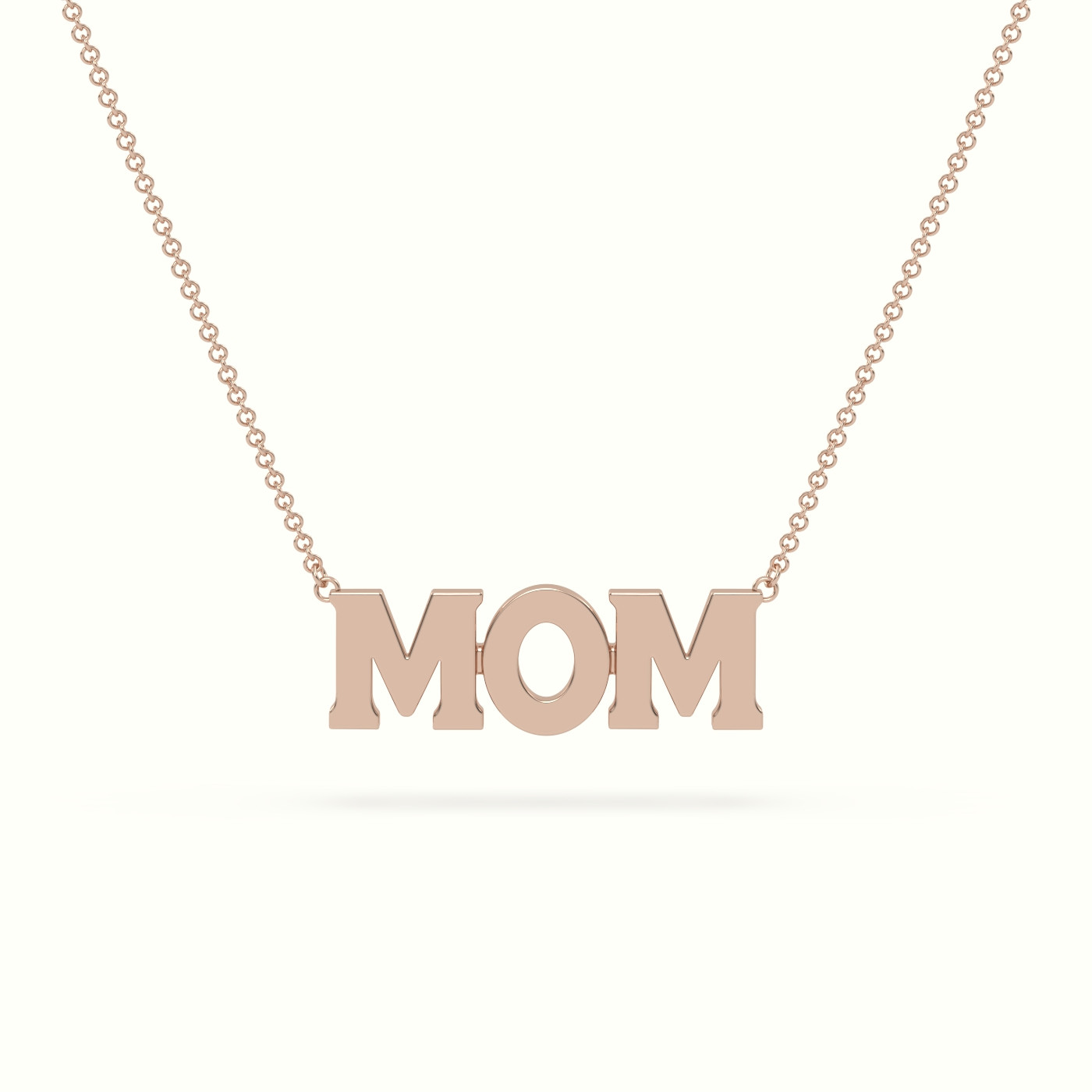18k rose gold mom necklace