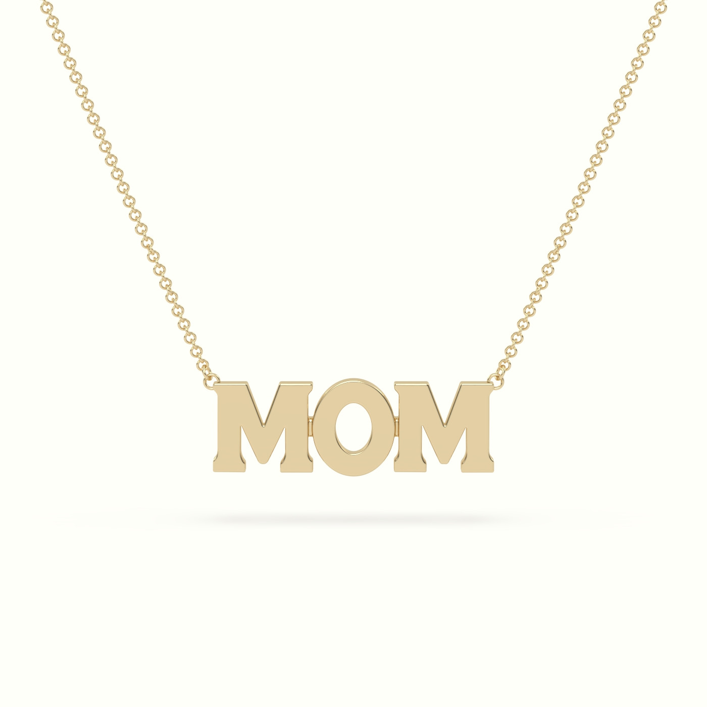 18k yellow gold mom necklace
