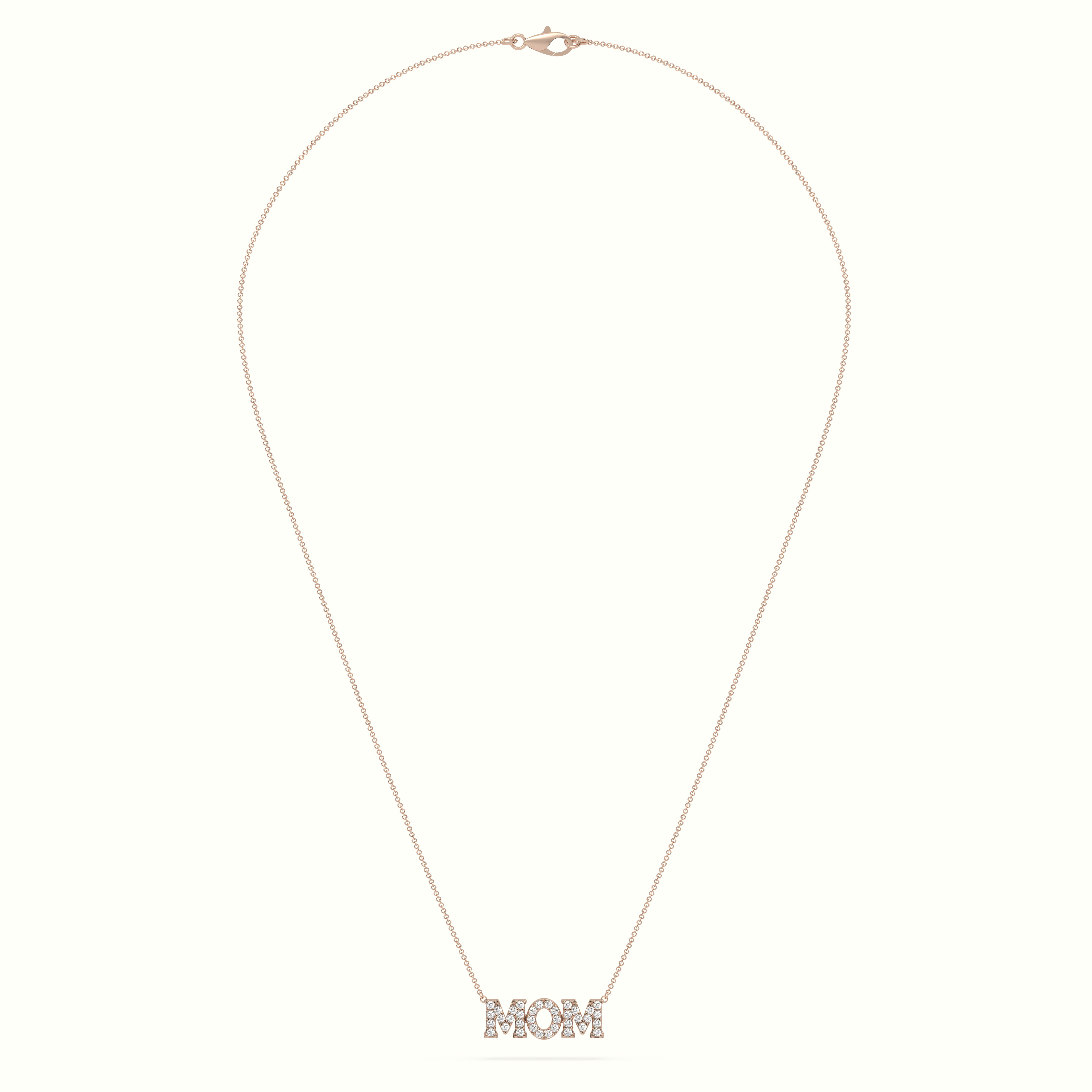 18k rose gold diamond mom necklace Photos & images