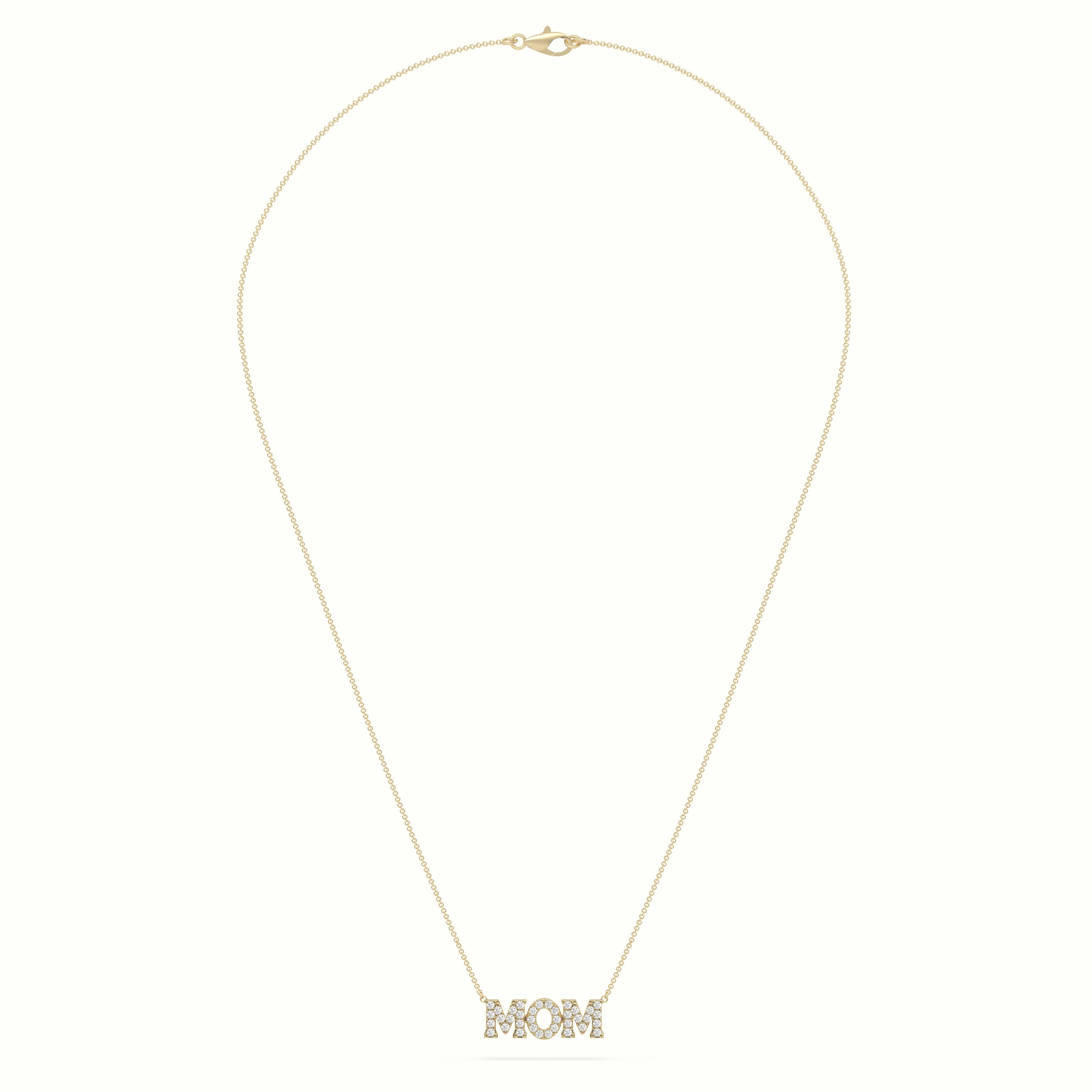 18k yellow gold diamond mom necklace Photos & images