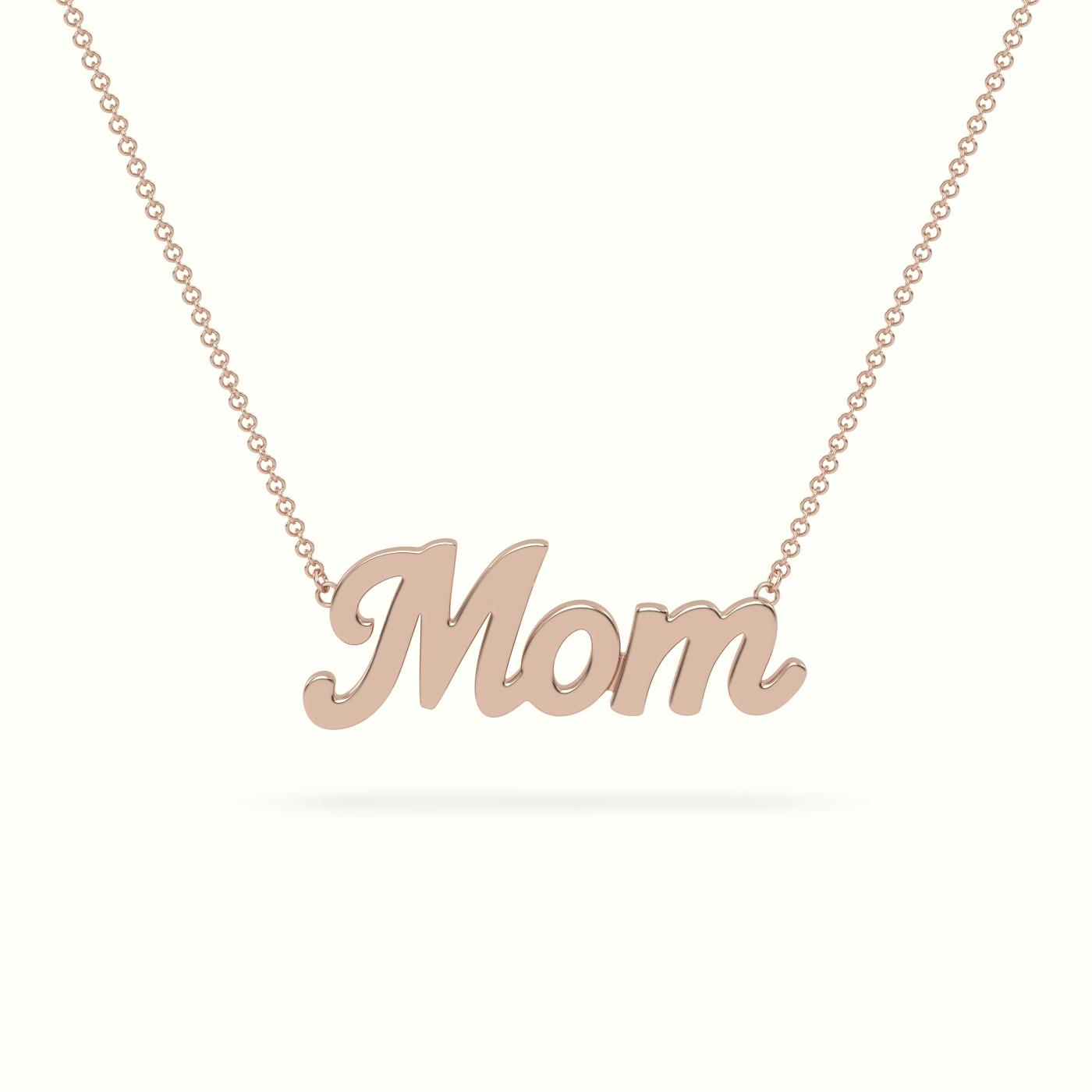 18k rose gold mom necklace