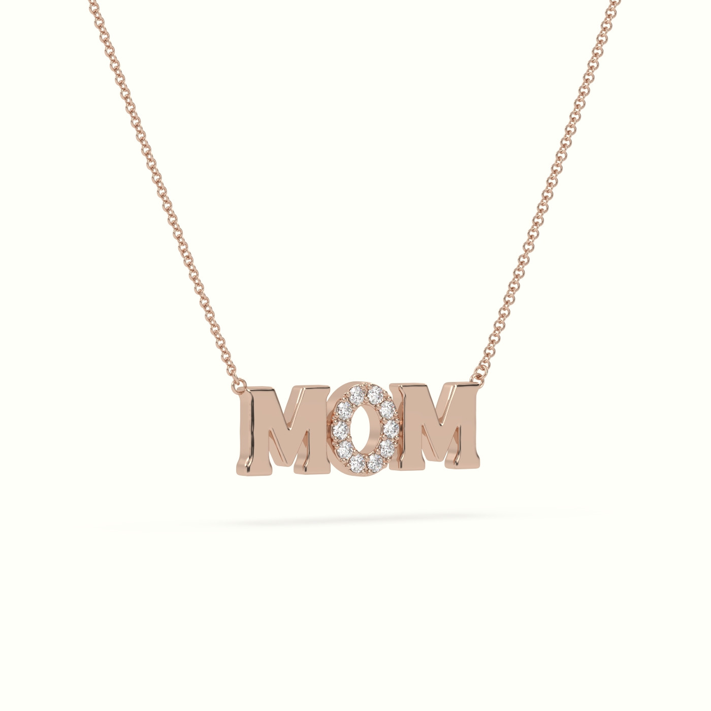 18k rose gold mom diamond necklace Photos & images