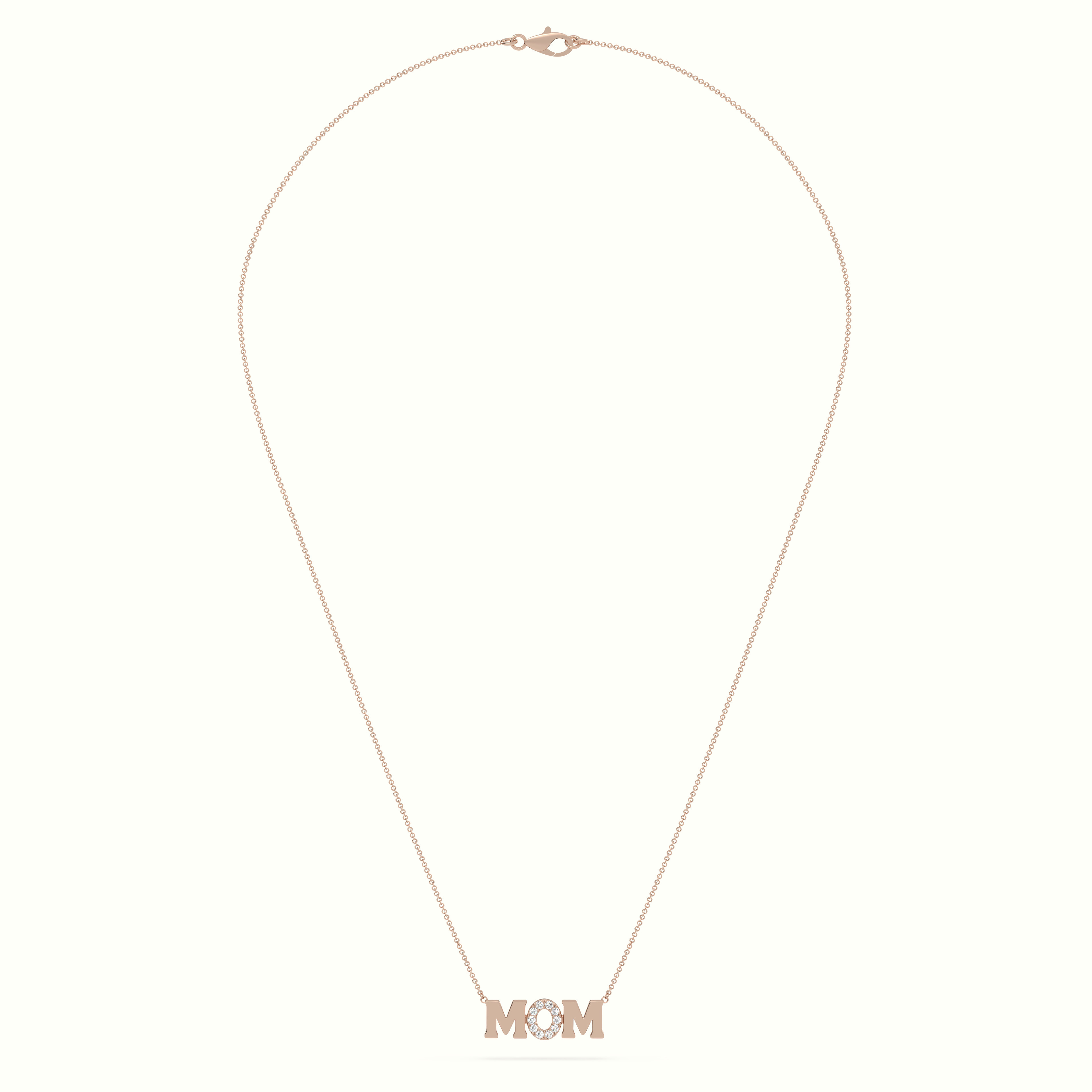 18k rose gold mom diamond necklace Photos & images