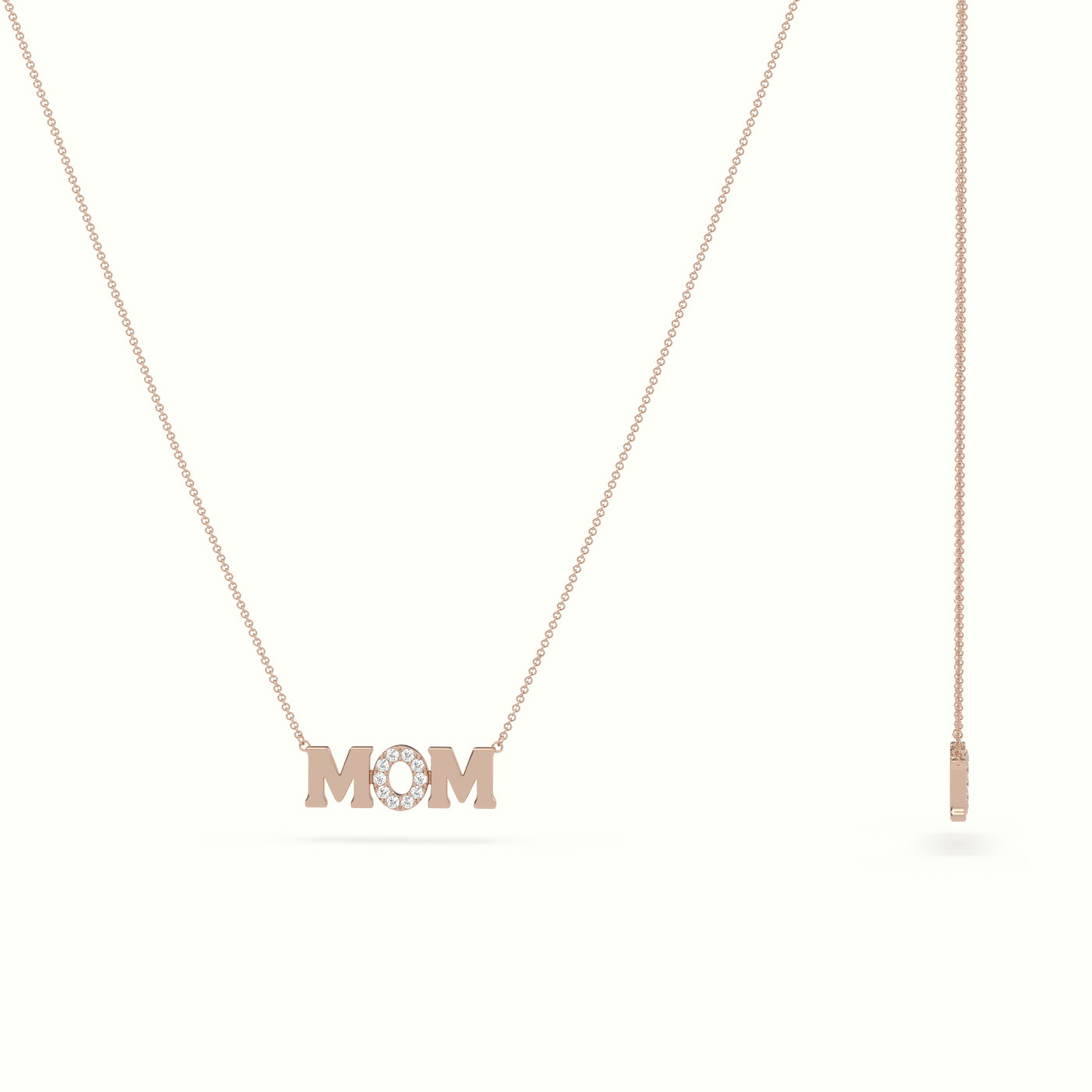 18k rose gold mom diamond necklace Photos & images