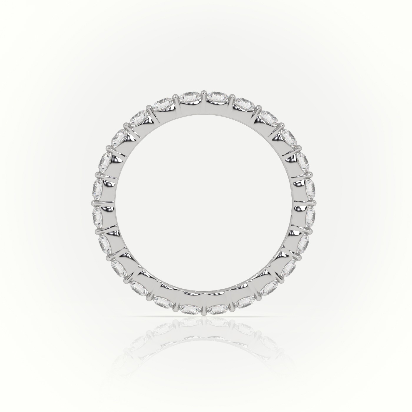18k white gold  round diamonds channel set eternity wedding band Photos & images