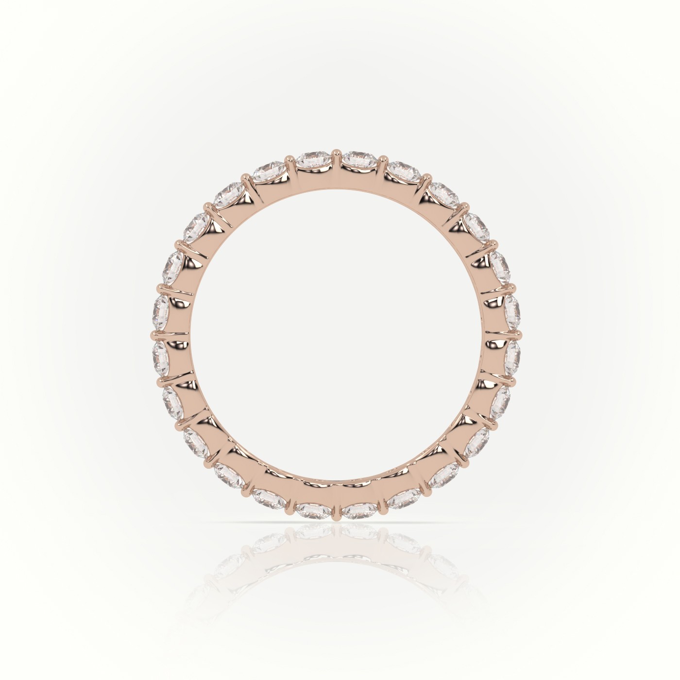 18k rose gold  round diamonds channel set eternity wedding band Photos & images