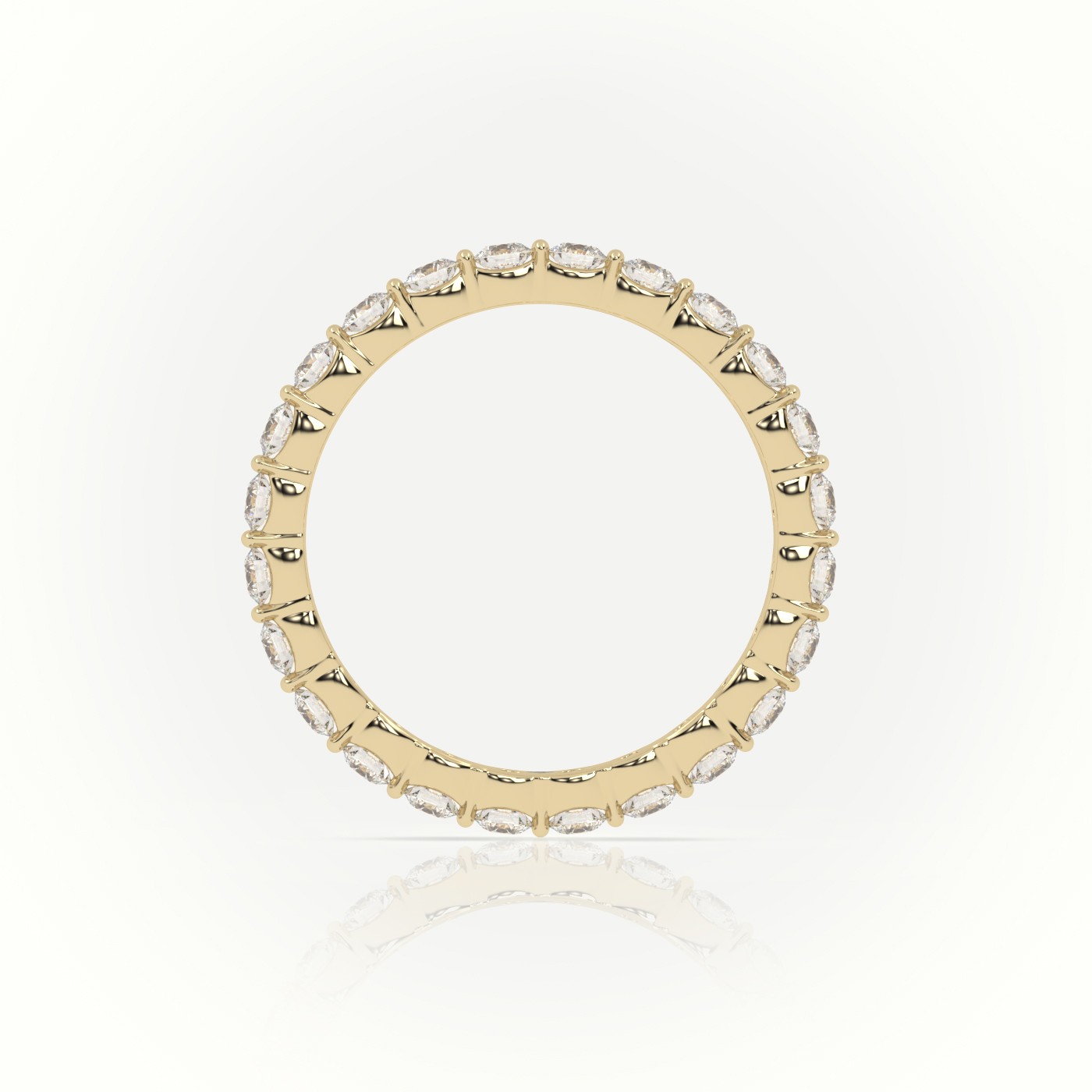 18k yellow gold  round diamonds channel set eternity wedding band Photos & images