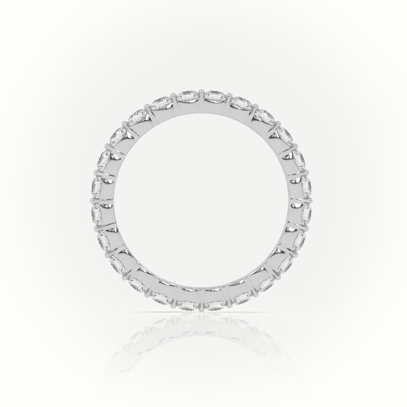 18k white gold  round diamonds stylish eternity wedding band Photos & images