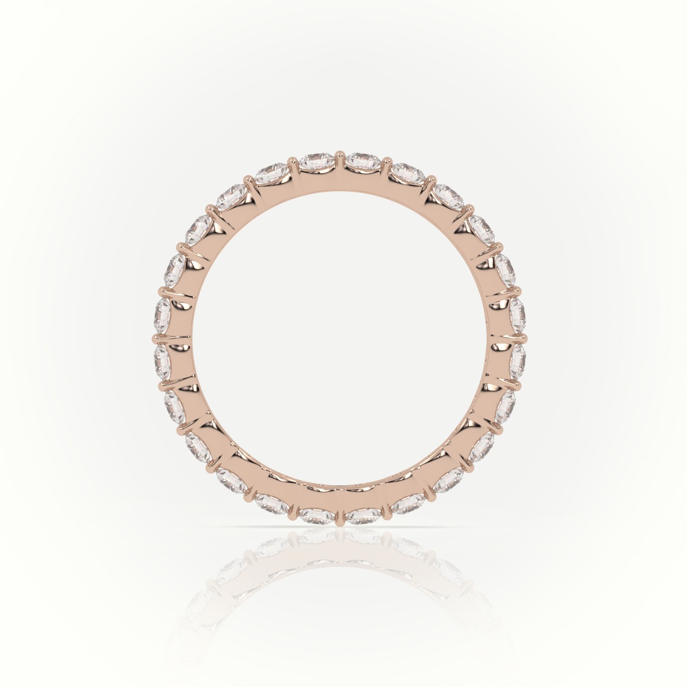 18k rose gold  round diamonds stylish eternity wedding band Photos & images