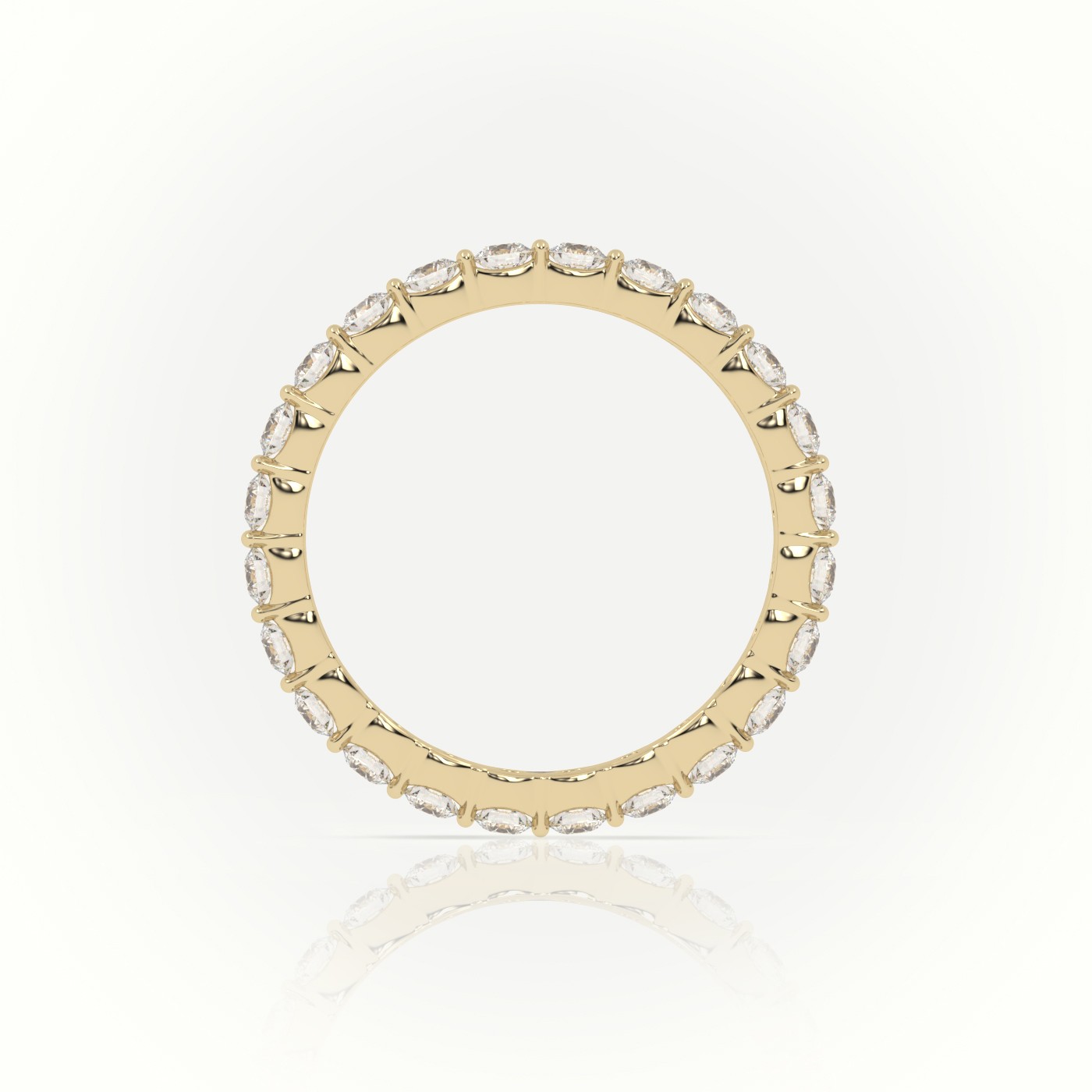 18k yellow gold  round diamonds stylish eternity wedding band Photos & images