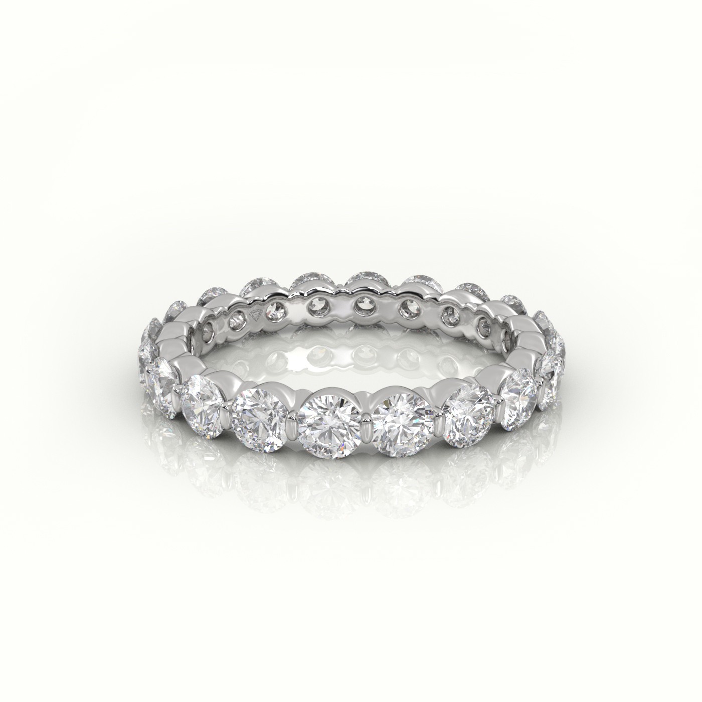 18k white gold  round cut diamonds stylish eternity wedding band Photos & images