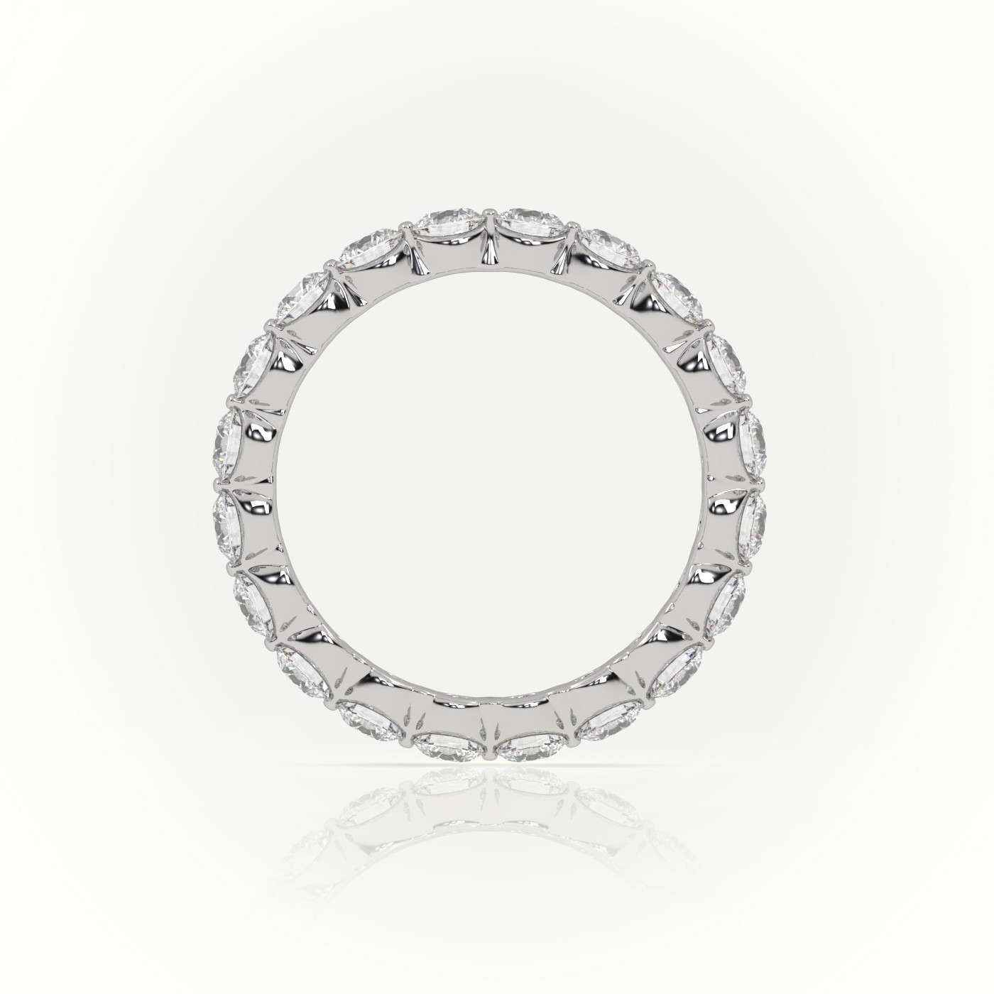 18k white gold  round cut diamonds stylish eternity wedding band Photos & images