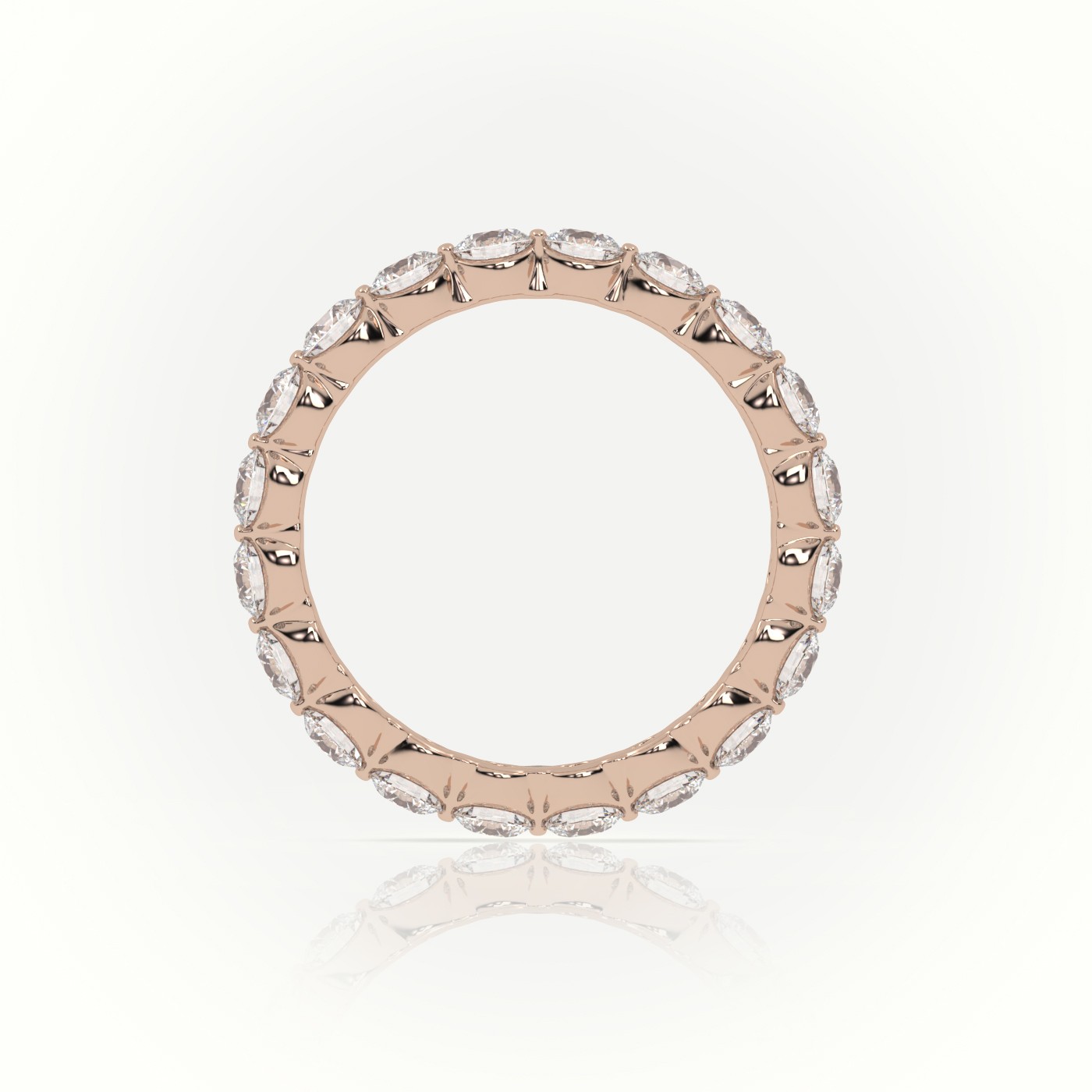 18k rose gold  round cut diamonds stylish eternity wedding band Photos & images