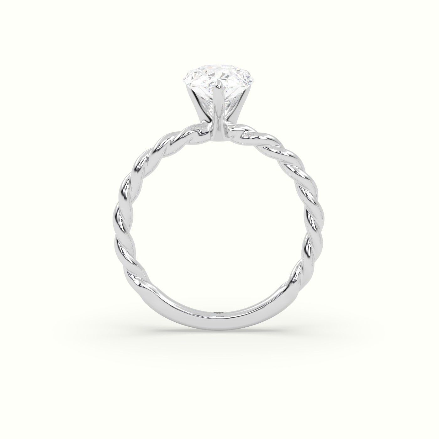 18K White Gold Pear Cut Diamond Solitaire Engagement Ring