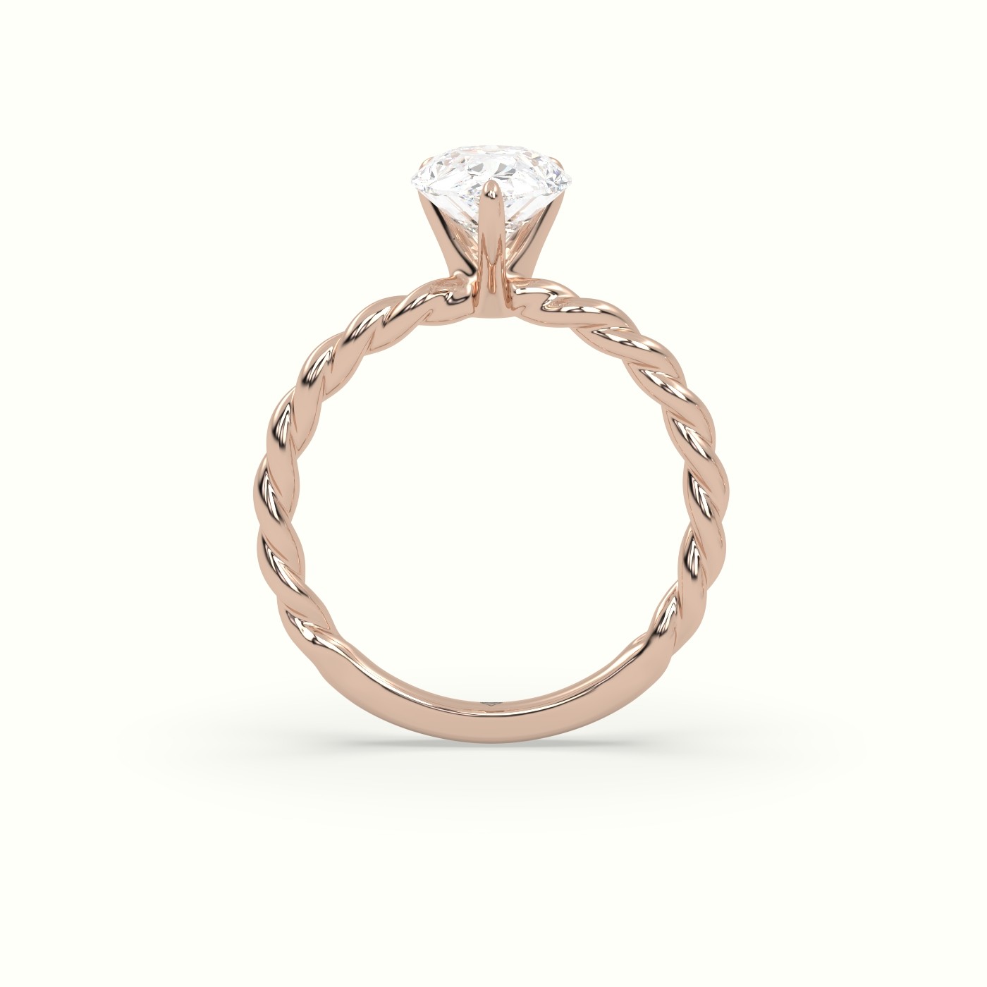 18K Rose Gold Pear Cut Diamond Solitaire Engagement Ring