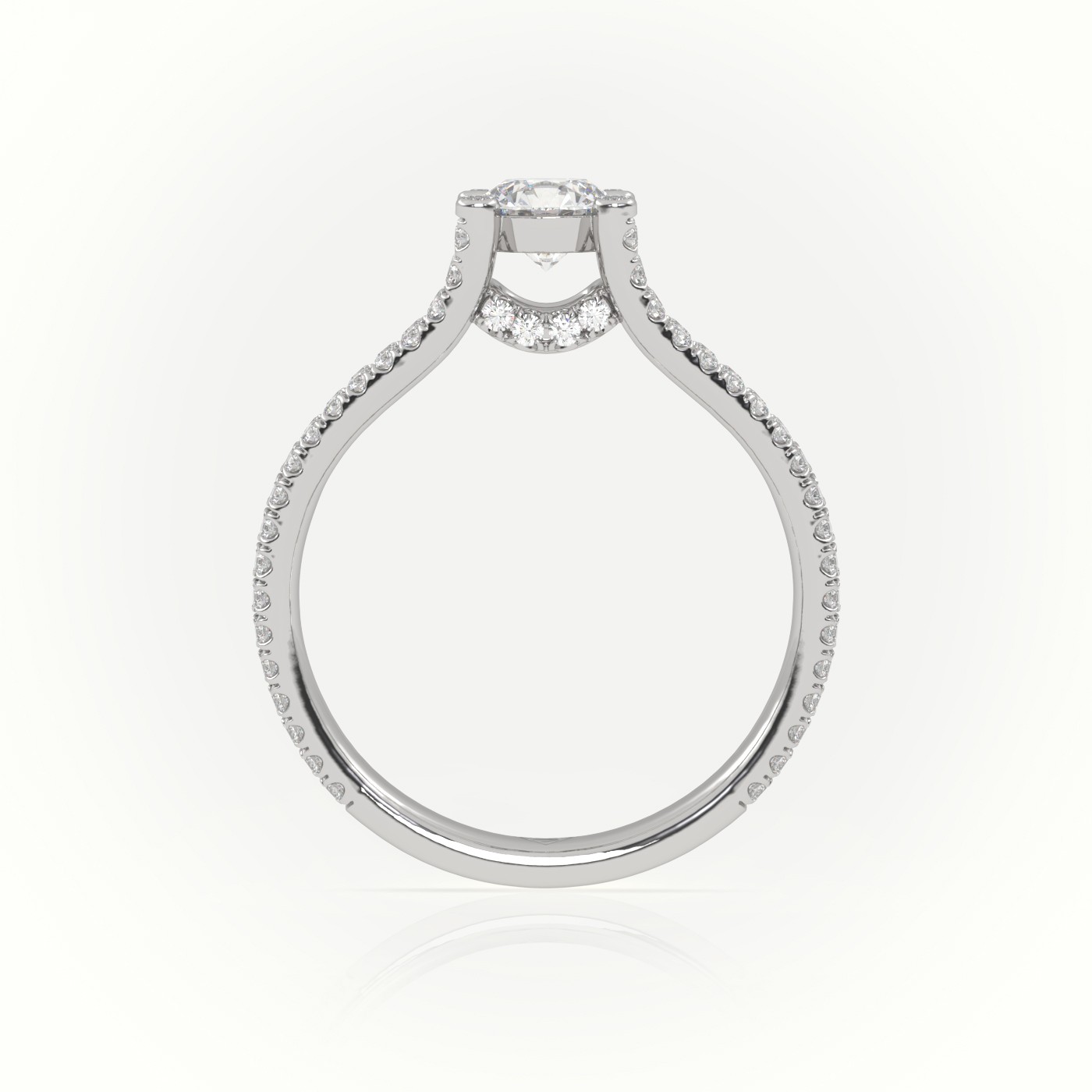 10K WHITE GOLD ROUND CUT DIAMOND DESIGNER VINTAGE SETTING ENGAGEMENT RING