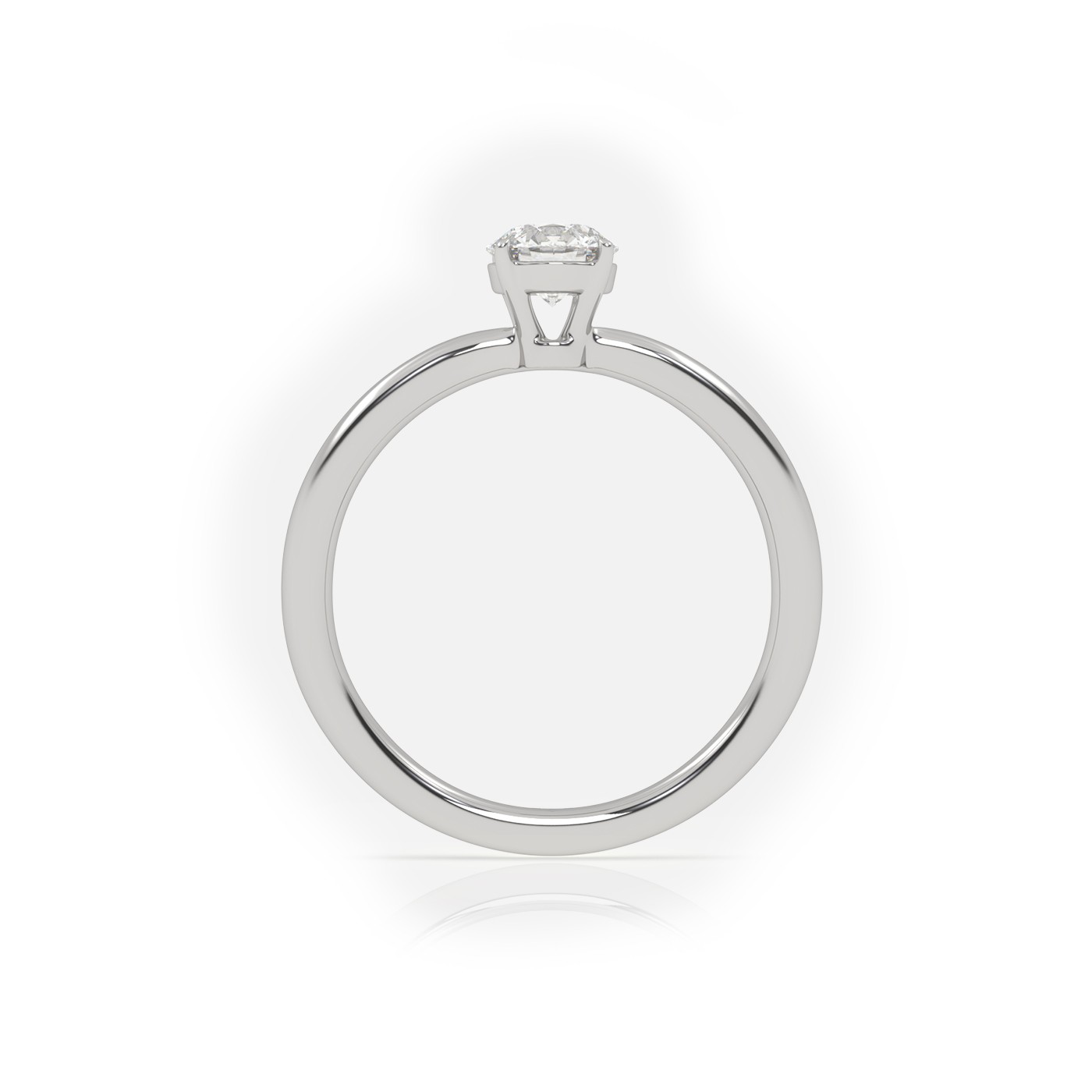 Exquisite 10K WHITE GOLD Solitaire Diamond Engagement Ring