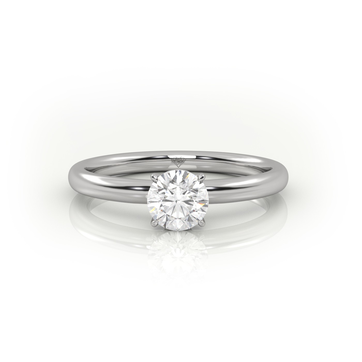 Exquisite 10K WHITE GOLD Solitaire Diamond Engagement Ring