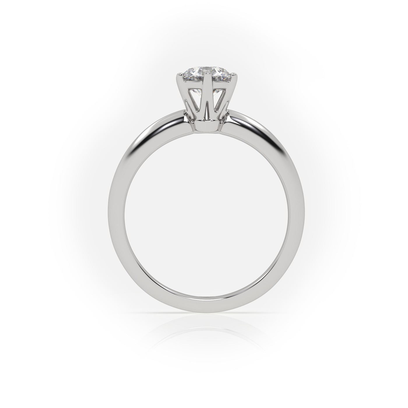 10K WHITE GOLD ROUND CUT 6 PRONGS SOLITAIRE ENGAGEMENT RING